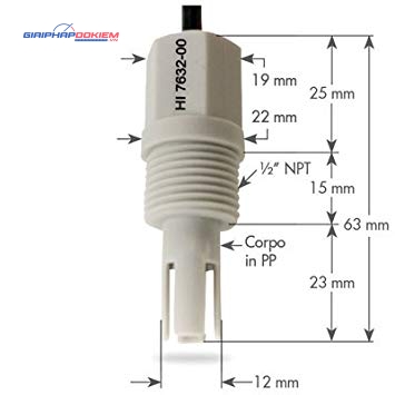 Đầu Dò EC/TDS (Thang Cao) Cáp 2m Hanna HI7632-00 3 Đầu Dò EC/TDS (Thang Cao) Cáp 2m Hanna HI7632-00