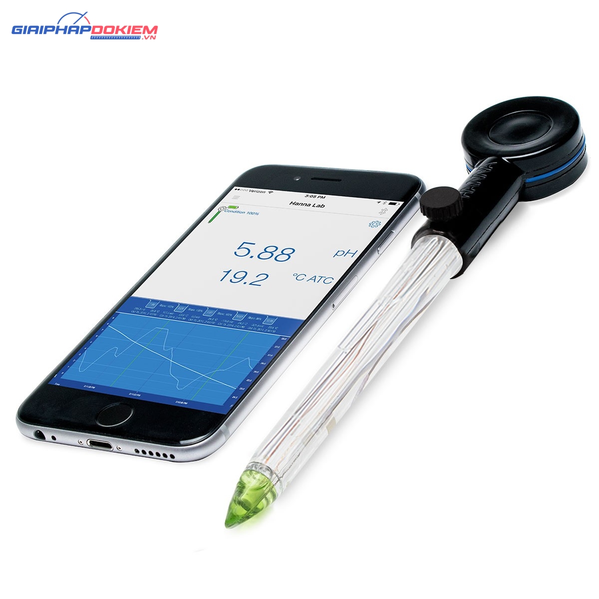 Điện Cực Bluetooth Đo pH Đất Không Dây HALO® Hanna HI12922 3 Điện Cực Bluetooth Đo pH Đất Không Dây HALO® Hanna HI12922