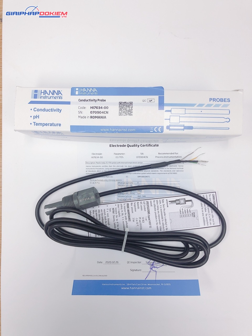 Điện Cực EC/TDS (Thang Thấp) cáp 5m Hanna HI7634-00/5 2 Điện Cực EC/TDS (Thang Thấp) cáp 5m Hanna HI7634-00/5