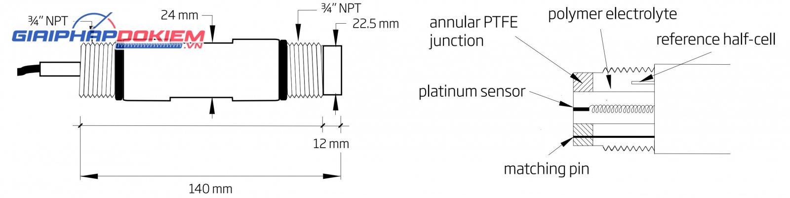 Điện Cực ORP Phẳng Không Dùng Pin Hanna HI2004 Điện Cực ORP Phẳng Không Dùng Pin Hanna HI2004