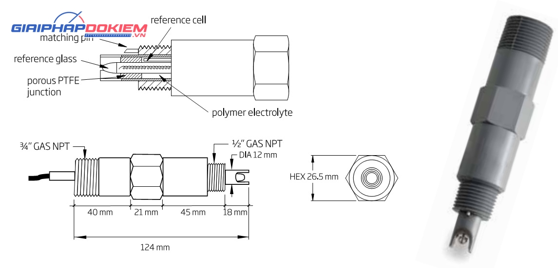 Điện Cực pH Cổng BNC Cáp 5m Hanna HI1002/5 Điện Cực pH Cổng BNC Cáp 5m Hanna HI1002/5