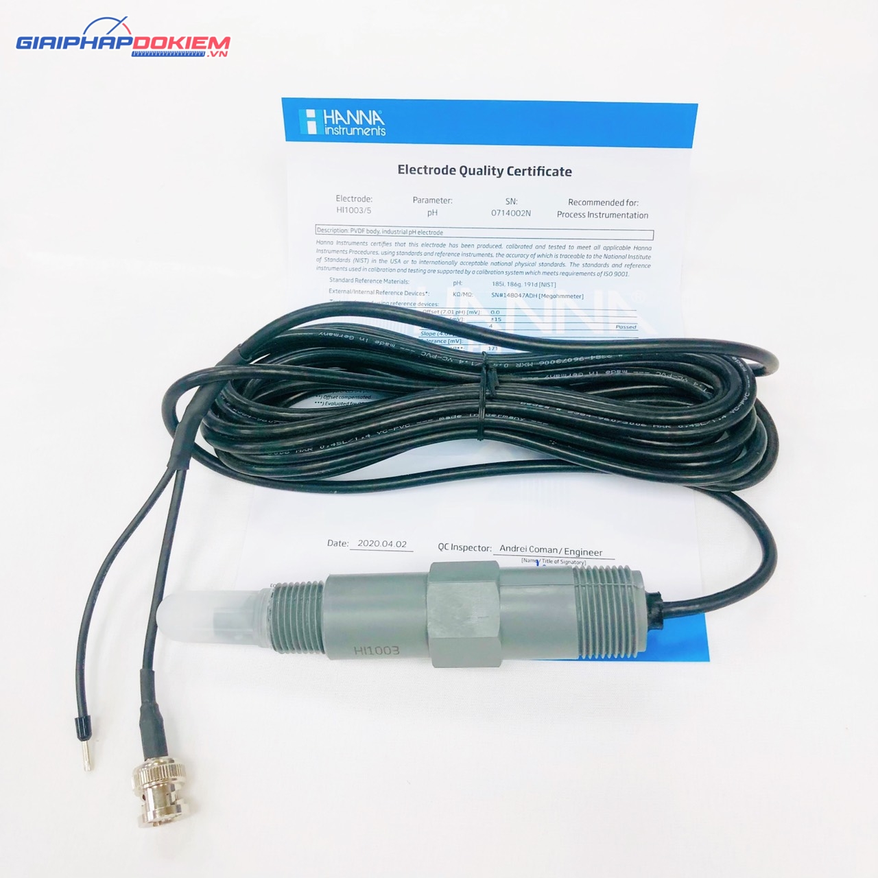 Điện Cực pH Cổng BNC Cáp 5m với matching pin Hanna HI1003/5 2 Điện Cực pH Cổng BNC Cáp 5m với matching pin Hanna HI1003/5