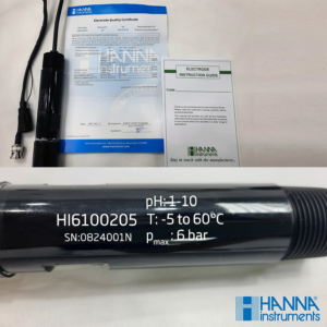 Điện Cực pH Phẳng (1-10pH) AmpHel® Dùng Pin, Cáp Dài 5m Hanna HI6100205