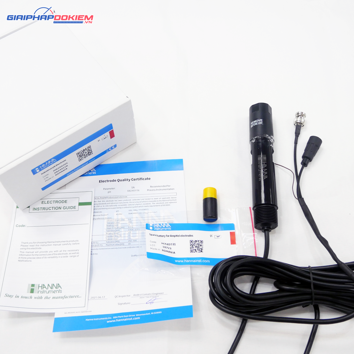 Điện Cực pH Phẳng (1-10pH) AmpHel® Dùng Pin, Cáp Dài 5m Hanna HI6100205 3 Điện Cực pH Phẳng (1-10pH) AmpHel® Dùng Pin, Cáp Dài 5m Hanna HI6100205