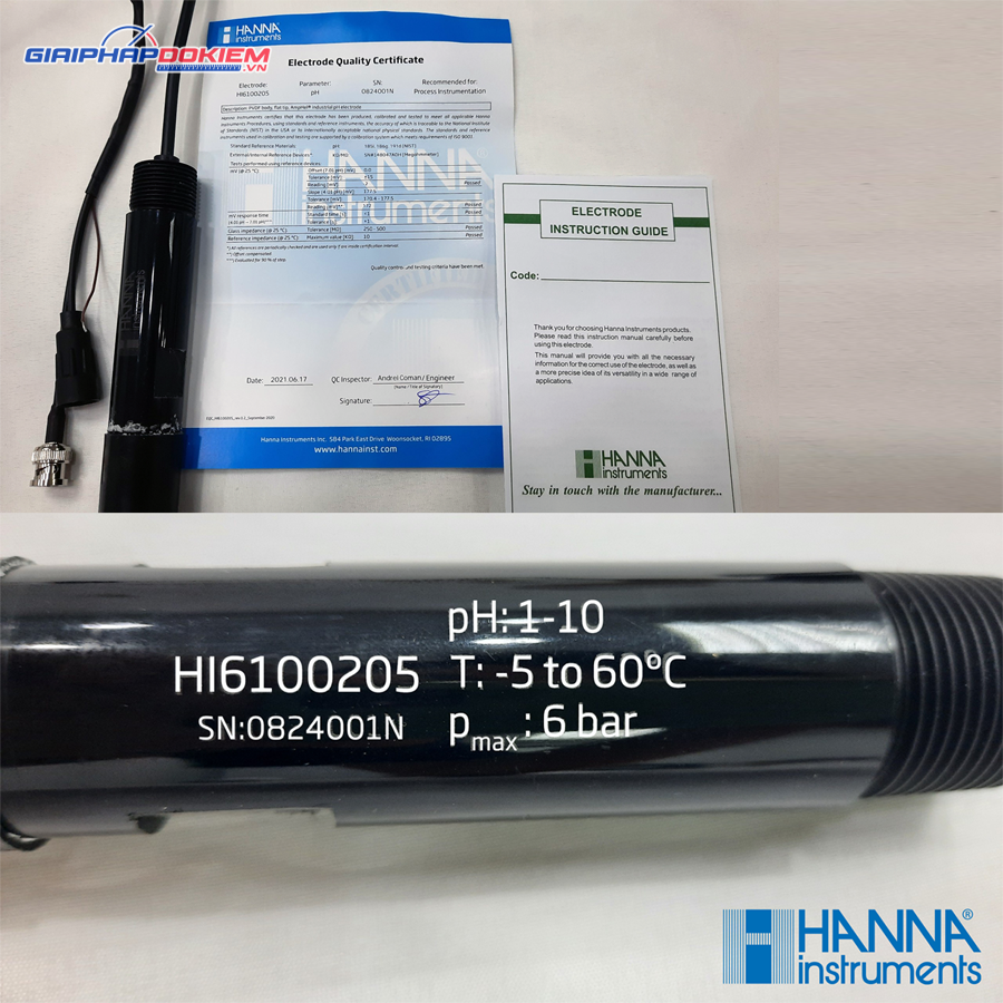 Điện Cực pH Phẳng (1-10pH) AmpHel® Dùng Pin, Cáp Dài 5m Hanna HI6100205 1 Điện Cực pH Phẳng (1-10pH) AmpHel® Dùng Pin, Cáp Dài 5m Hanna HI6100205