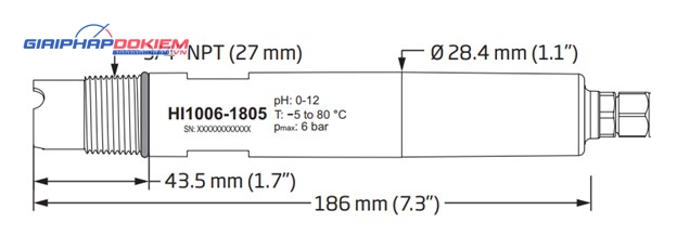 Điện Cực pH Phẳng, Cổng RS485, Dùng Cho Bộ Điều Khiển HI510 Hanna HI10XX-Y8ZZ Điện Cực pH Phẳng, Cổng RS485, Dùng Cho Bộ Điều Khiển HI510 Hanna HI10XX-Y8ZZ