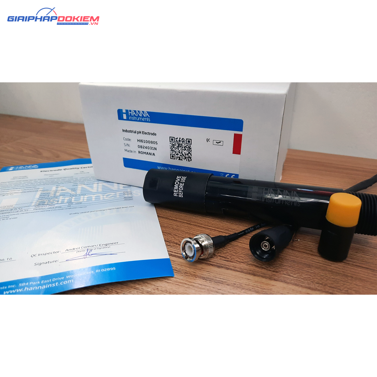 Điện Cực pH Phẳng Dùng Pin, Cáp 5m Hanna HI6100805 3 Điện Cực pH Phẳng Dùng Pin, Cáp 5m Hanna HI6100805