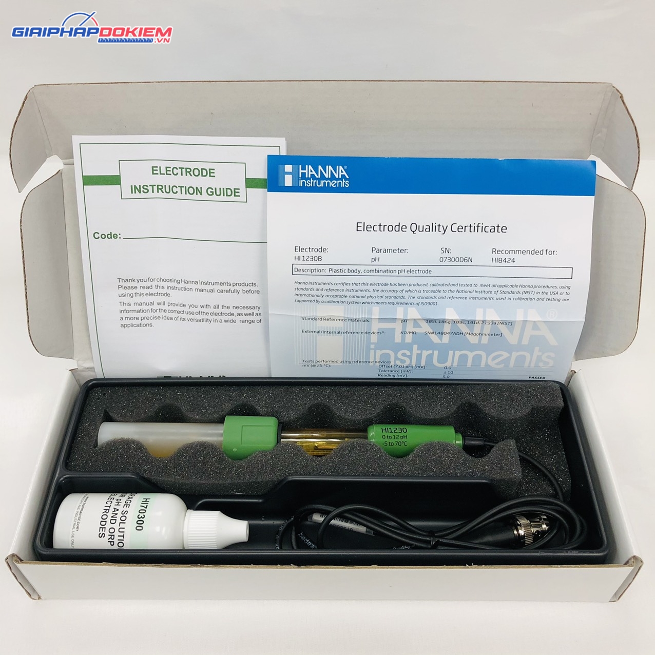 Điện Cực pH Thân Bằng Nhựa Cổng BNC Hanna HI1230B 3 Điện Cực pH Thân Bằng Nhựa Cổng BNC Hanna HI1230B