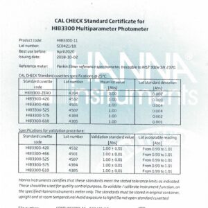 Dung Dịch CAL Check™ Chuẩn Bước Sóng Dùng Để Kiểm Tra Máy HI83300 Hanna HI83300-11