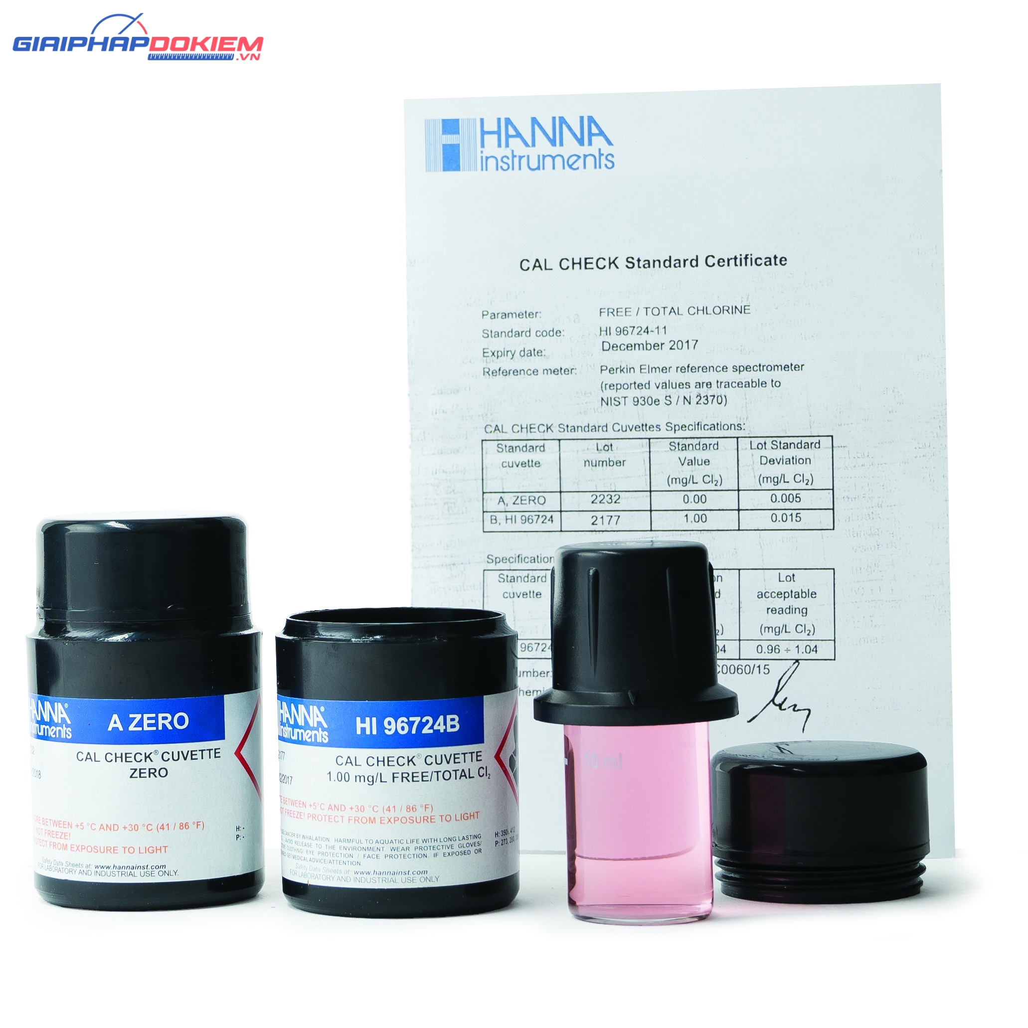 Dung Dịch CAL Check™ Chuẩn Clo Dư Và Clo Tổng Dùng Cho Máy HI96724 Hanna HI96724-11 1 Dung Dịch CAL Check™ Chuẩn Clo Dư Và Clo Tổng Dùng Cho Máy HI96724 Hanna HI96724-11