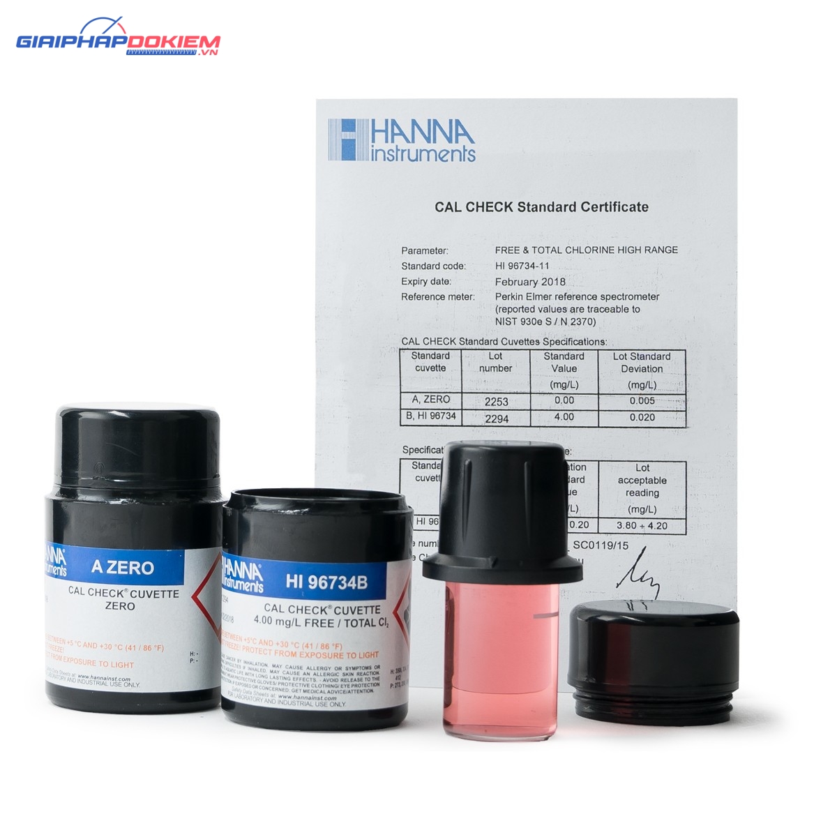 Dung Dịch CAL Check™ Chuẩn Clo Dùng Cho Máy HI96734 Hanna HI96734-11 1 Dung Dịch CAL Check™ Chuẩn Clo Dùng Cho Máy HI96734 Hanna HI96734-11