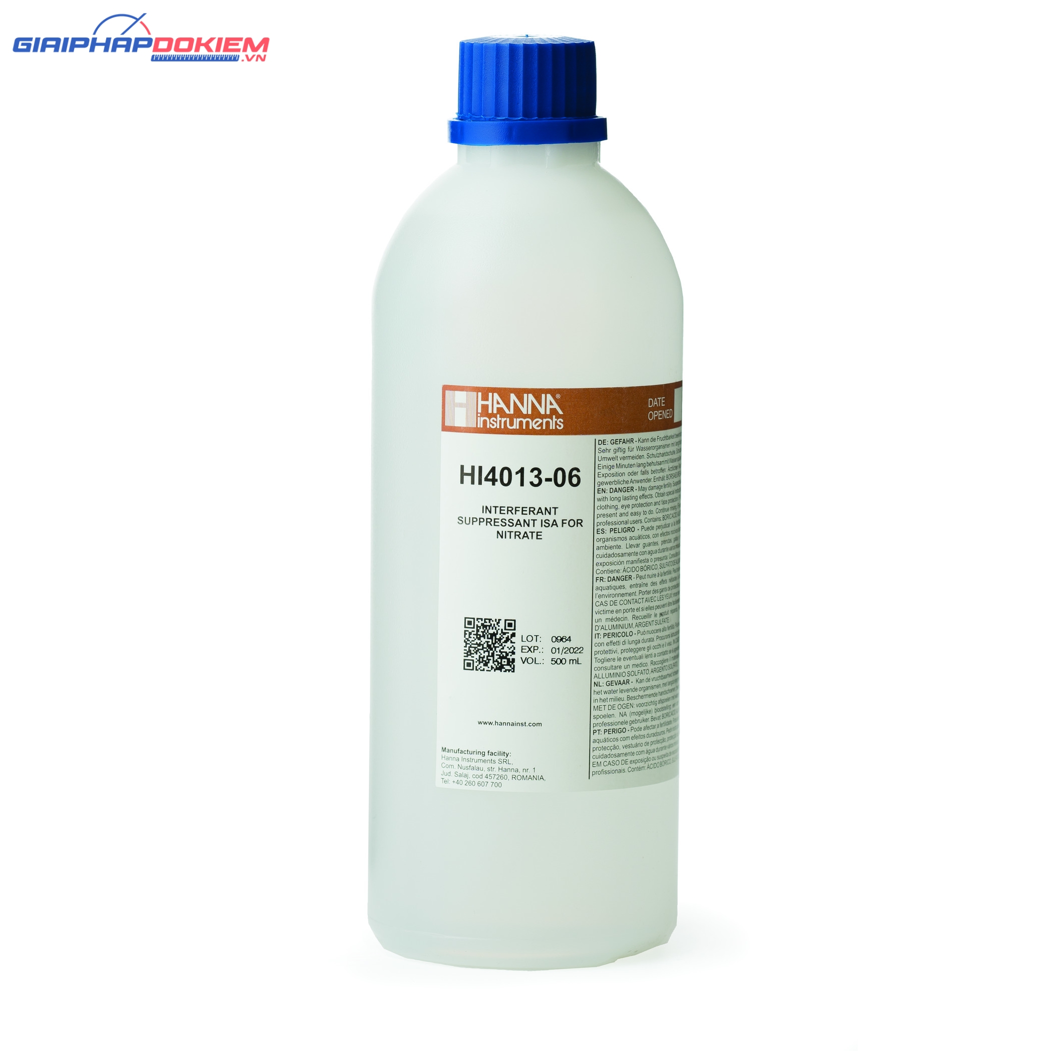 Dung Dịch Giảm Nhiễu (ISISA) Cho Điện Cực Nitrat, 500mL Hanna HI4013-06 1 Dung Dịch Giảm Nhiễu (ISISA) Cho Điện Cực Nitrat, 500mL Hanna HI4013-06