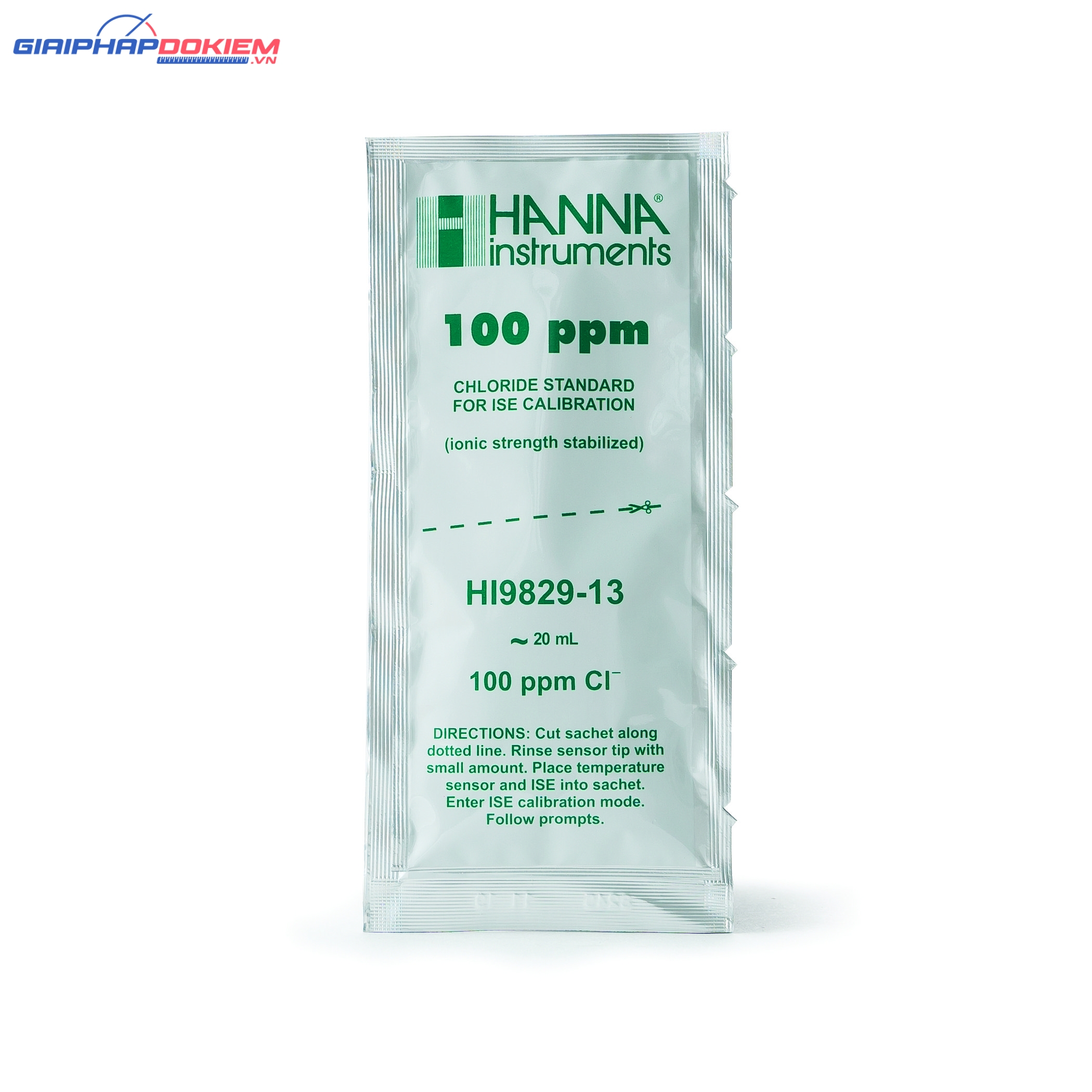 Dung Dịch Hiệu Chuẩn Cloride 100ppm Dạng Gói 20mL (25 Gói) Hanna HI9829-13 1 Dung Dịch Hiệu Chuẩn Cloride 100ppm Dạng Gói 20mL (25 Gói) Hanna HI9829-13