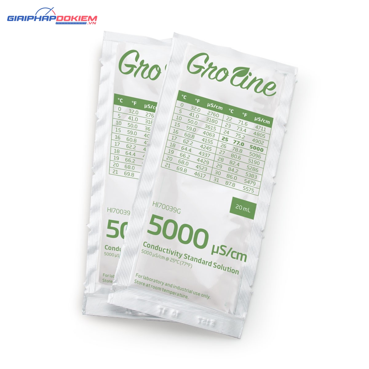 Dung Dịch Hiệu Chuẩn Độ Dẫn 5000 µS/cm, Hộp 25 gói 20mL Hanna HI70039G 1 Dung Dịch Hiệu Chuẩn Độ Dẫn 5000 µS/cm, Hộp 25 gói 20mL Hanna HI70039G