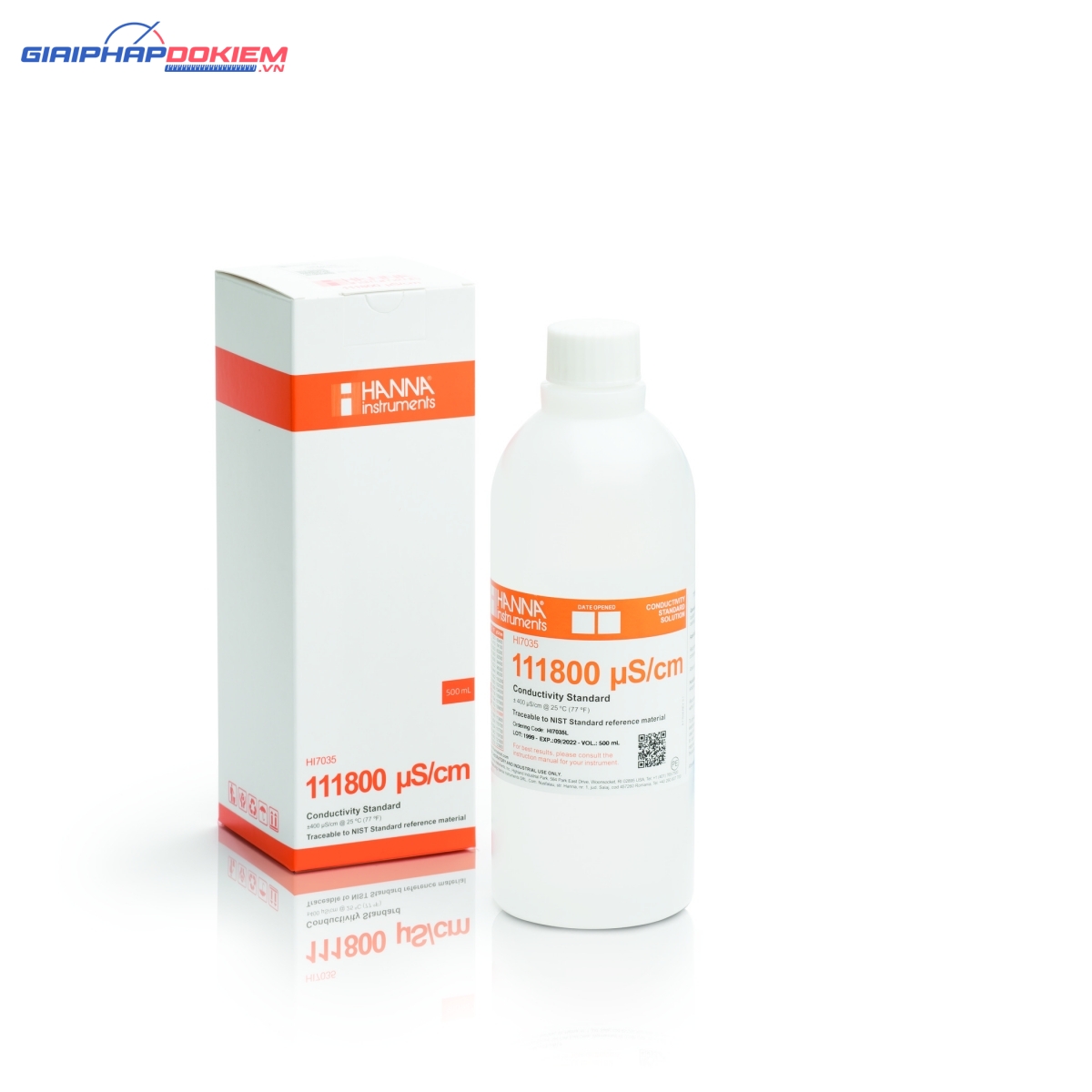 Dung Dịch Hiệu Chuẩn Độ Dẫn (EC) 111800 µS/cm, Chai 500mL Hanna HI7035L Dung Dịch Hiệu Chuẩn Độ Dẫn (EC) 111800 µS/cm, Chai 500mL Hanna HI7035L