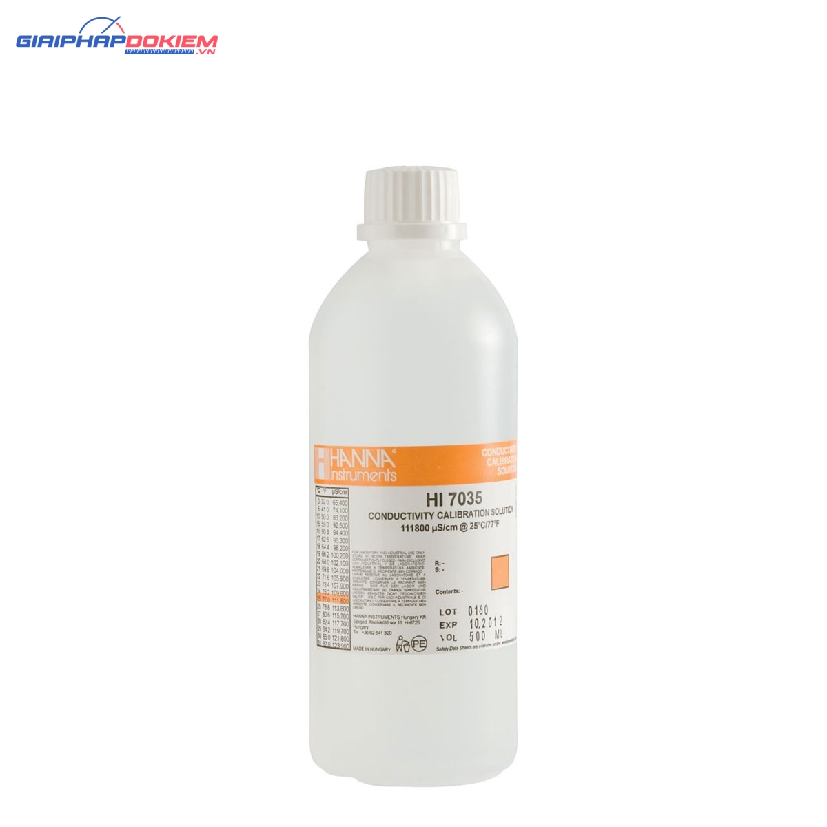 Dung Dịch Hiệu Chuẩn Độ Dẫn (EC) 111800 µS/cm, Chai 1 Lít Hanna HI7035/1L 1 Dung Dịch Hiệu Chuẩn Độ Dẫn (EC) 111800 µS/cm, Chai 1 Lít Hanna HI7035/1L
