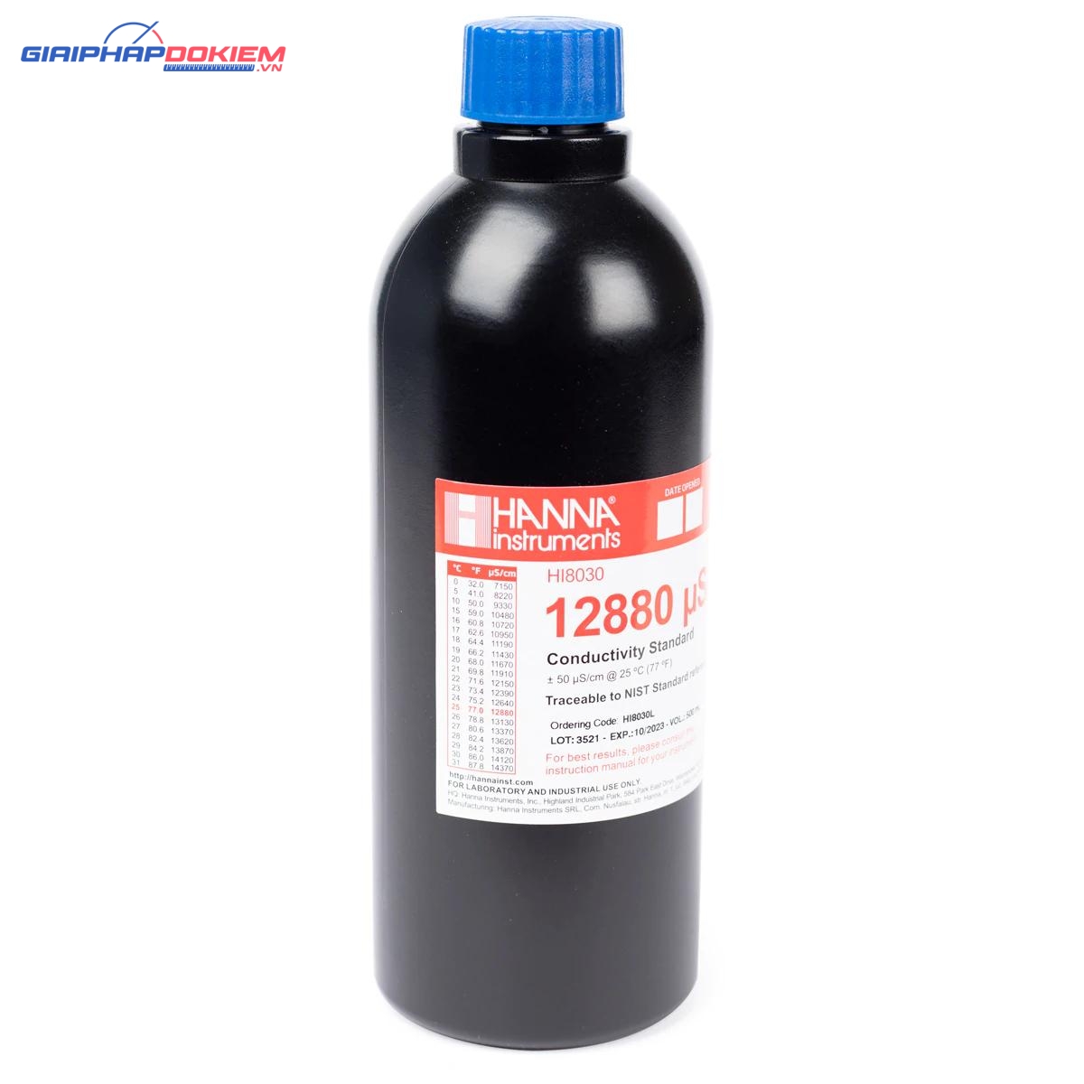 Dung Dịch Hiệu Chuẩn Độ Dẫn (EC) 12880 µS/cm, Chai FDA 500mL Hanna HI8030L 1 Dung Dịch Hiệu Chuẩn Độ Dẫn (EC) 12880 µS/cm, Chai FDA 500mL Hanna HI8030L