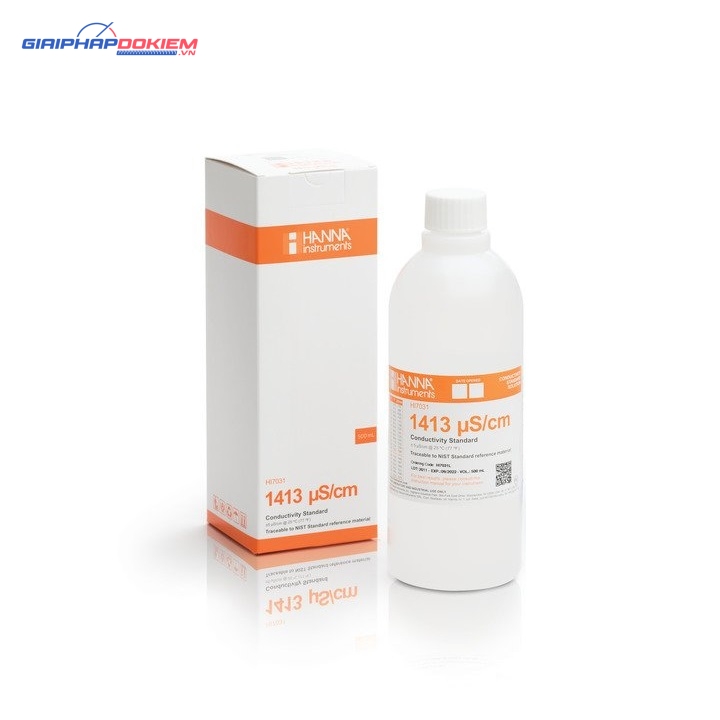 Dung Dịch Hiệu Chuẩn Độ Dẫn (EC) 1413 µS/cm, Chai 1 Lít Hanna HI7031/1L 1 Dung Dịch Hiệu Chuẩn Độ Dẫn (EC) 1413 µS/cm, Chai 1 Lít Hanna HI7031/1L