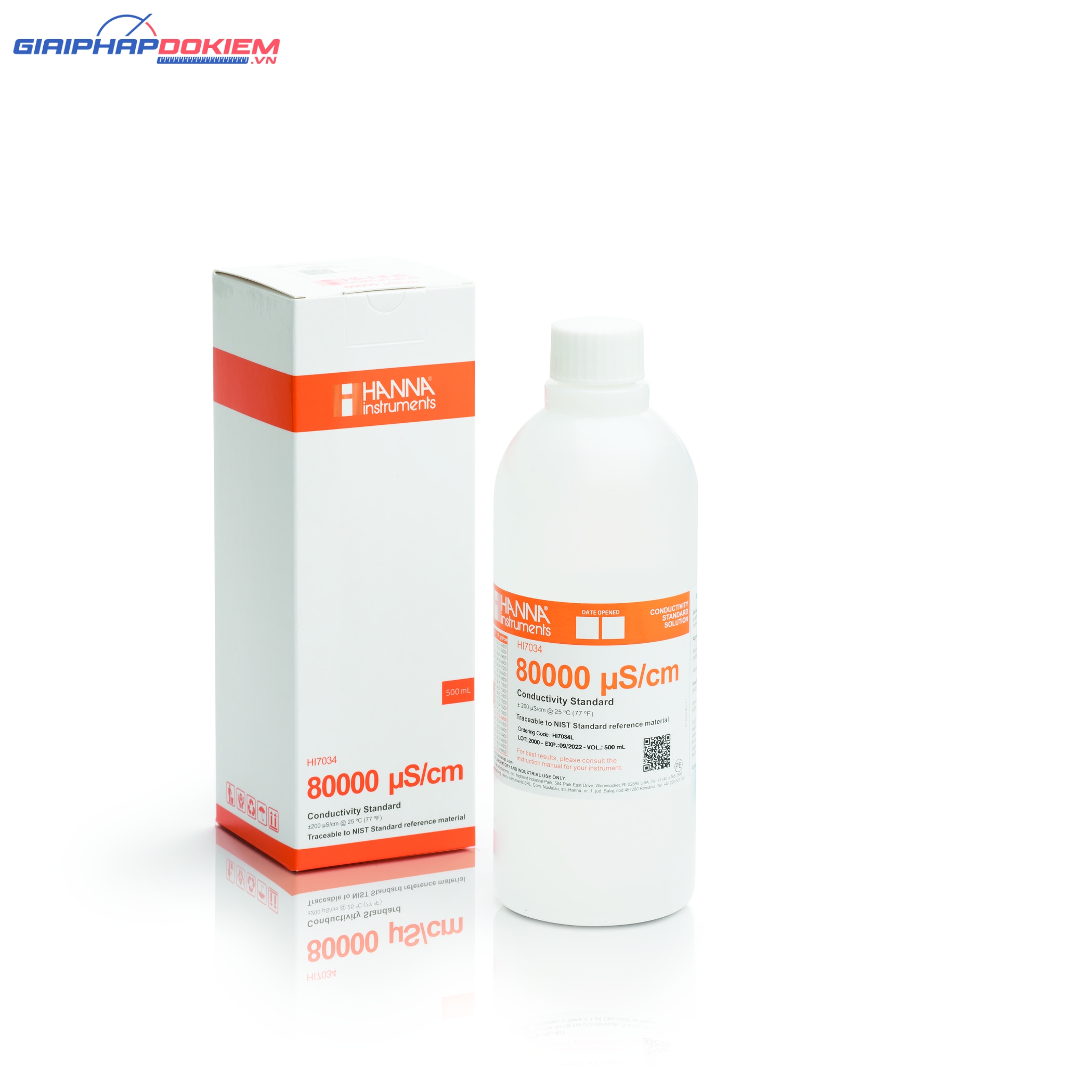 Dung Dịch Hiệu Chuẩn Độ Dẫn (EC) 80000 µS/cm, Chai 500mL Hanna HI7034L 1 Dung Dịch Hiệu Chuẩn Độ Dẫn (EC) 80000 µS/cm, Chai 500mL Hanna HI7034L