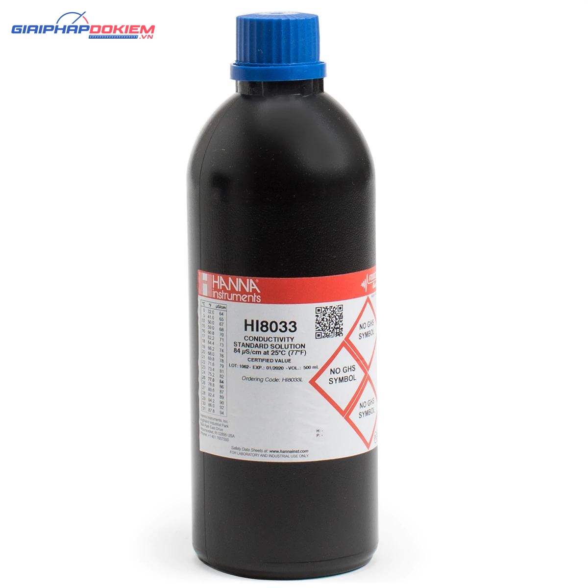 Dung Dịch Hiệu Chuẩn Độ Dẫn (EC) 84 µS/cm, Chai FDA 500mL Hanna HI8033L 1 Dung Dịch Hiệu Chuẩn Độ Dẫn (EC) 84 µS/cm, Chai FDA 500mL Hanna HI8033L