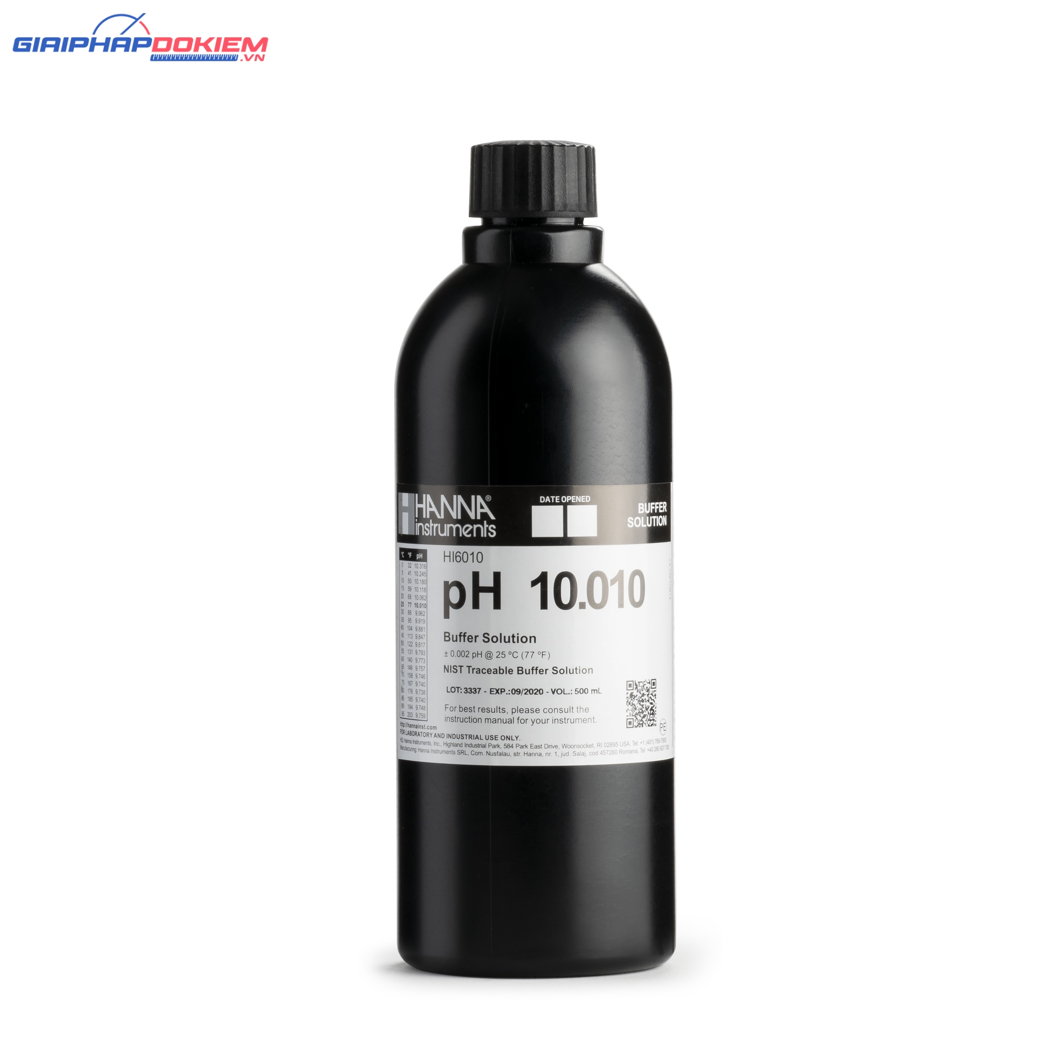 Dung Dịch Hiệu Chuẩn Millesimal pH 10.010, 500 mL Hanna HI6010 2 Dung Dịch Hiệu Chuẩn Millesimal pH 10.010, 500 mL Hanna HI6010