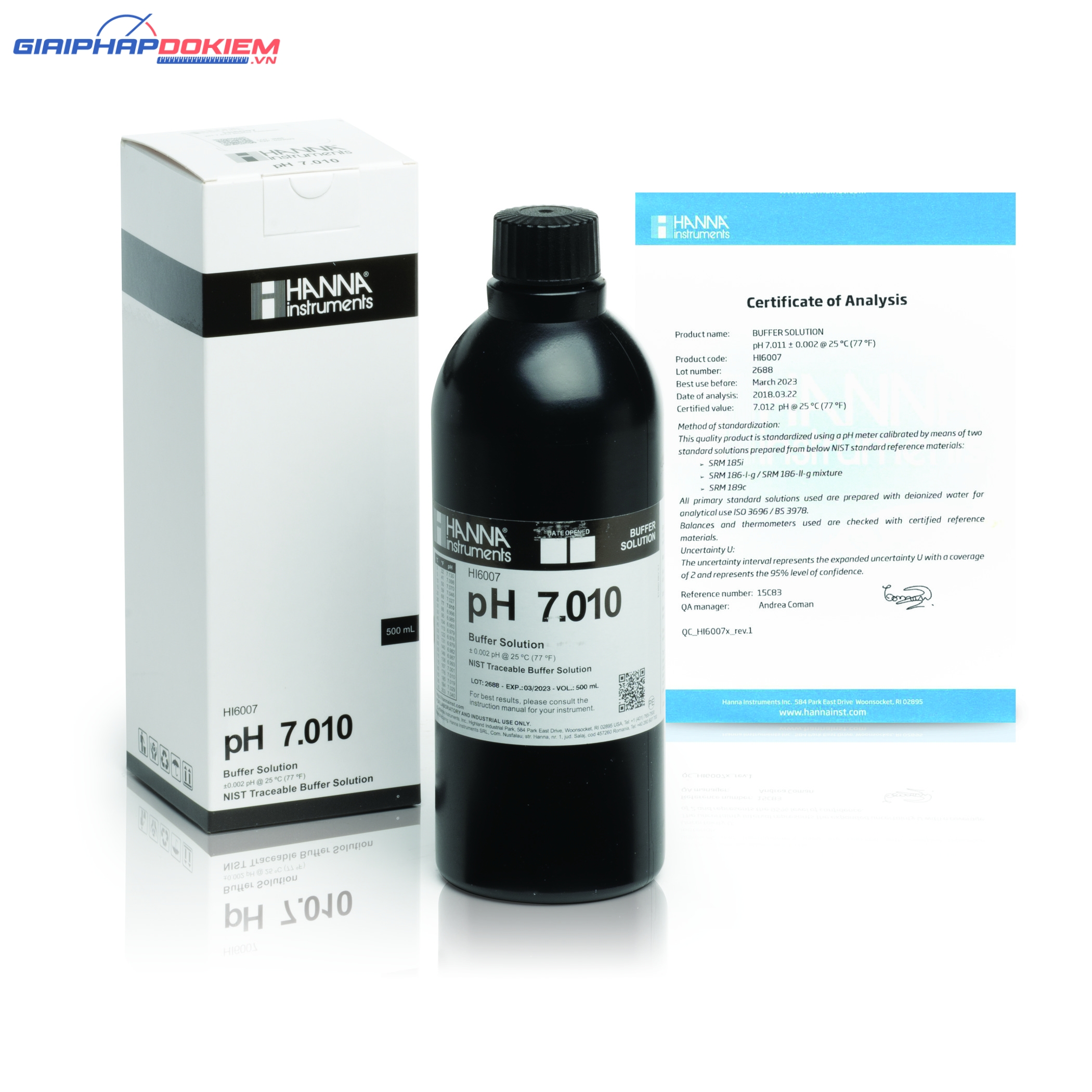 Dung Dịch Hiệu Chuẩn Millesimal pH 7.010, 500 mL Hanna HI6007 1 Dung Dịch Hiệu Chuẩn Millesimal pH 7.010, 500 mL Hanna HI6007