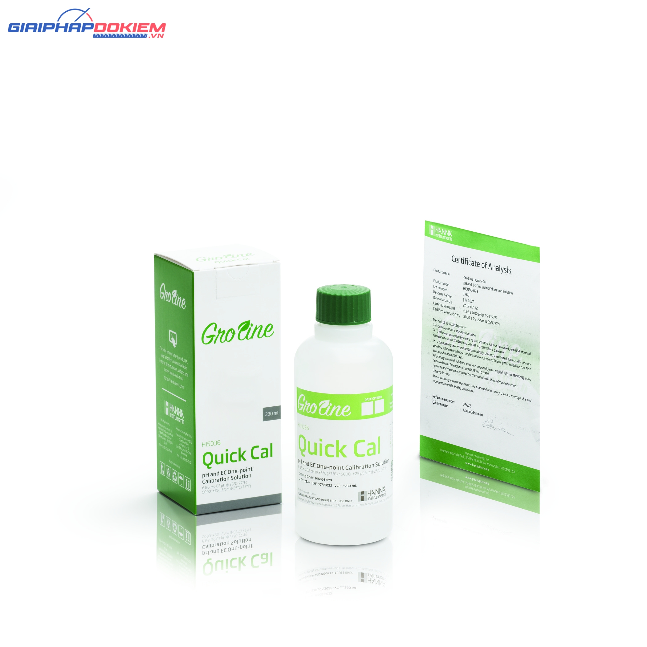 Dung Dịch Hiệu Chuẩn Nhanh 1 Điểm Cho Cả 3 Thông Số pH/EC/TDS, 230mL Hanna HI5036-023 4 Dung Dịch Hiệu Chuẩn Nhanh 1 Điểm Cho Cả 3 Thông Số pH/EC/TDS, 230mL Hanna HI5036-023