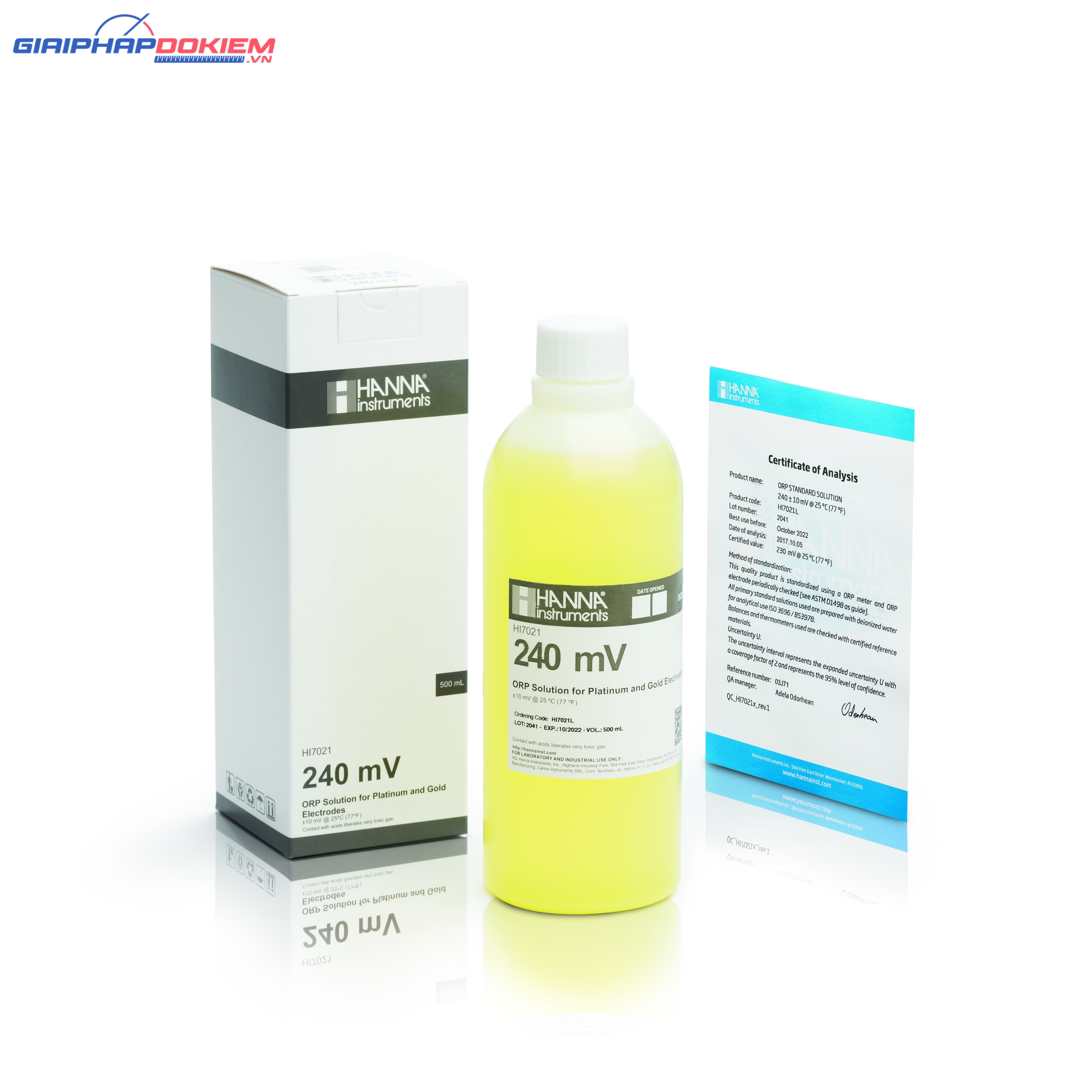 Dung Dịch Hiệu Chuẩn ORP 240 mV, 500 mL Hanna HI7021L 3 Dung Dịch Hiệu Chuẩn ORP 240 mV, 500 mL Hanna HI7021L