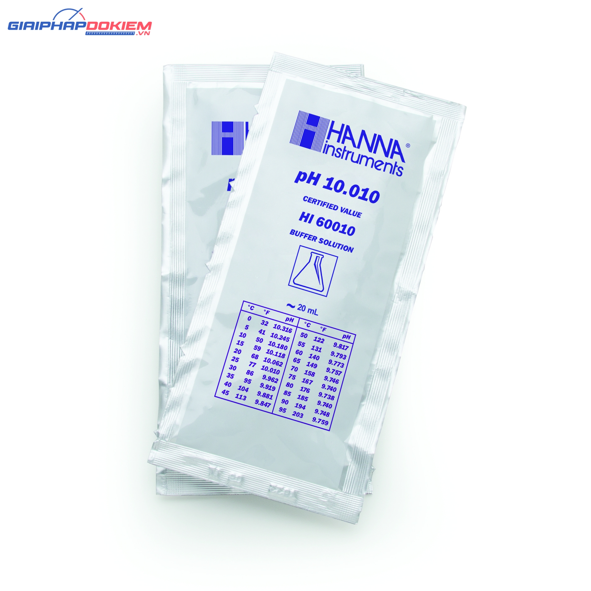 Dung Dịch Hiệu Chuẩn pH10.010, gói 20mL (25 gói) Hanna HI60010-02 1 Dung Dịch Hiệu Chuẩn pH10.010, gói 20mL (25 gói) Hanna HI60010-02