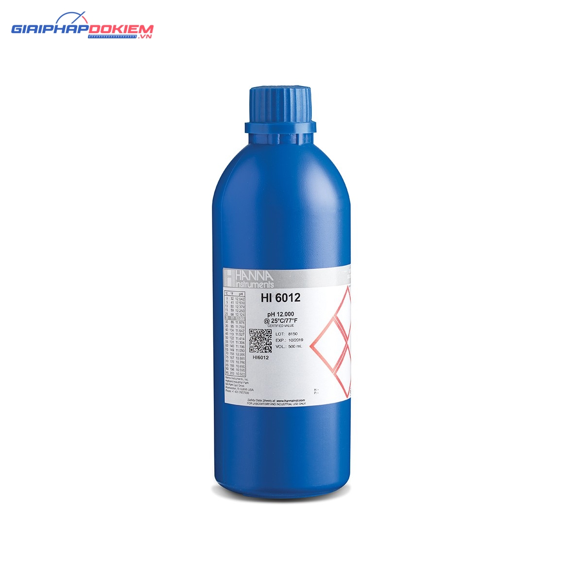 DUNG DỊCH HIỆU CHUẨN pH12.000, 500 mL Hanna HI6012 1 DUNG DỊCH HIỆU CHUẨN pH12.000, 500 mL Hanna HI6012