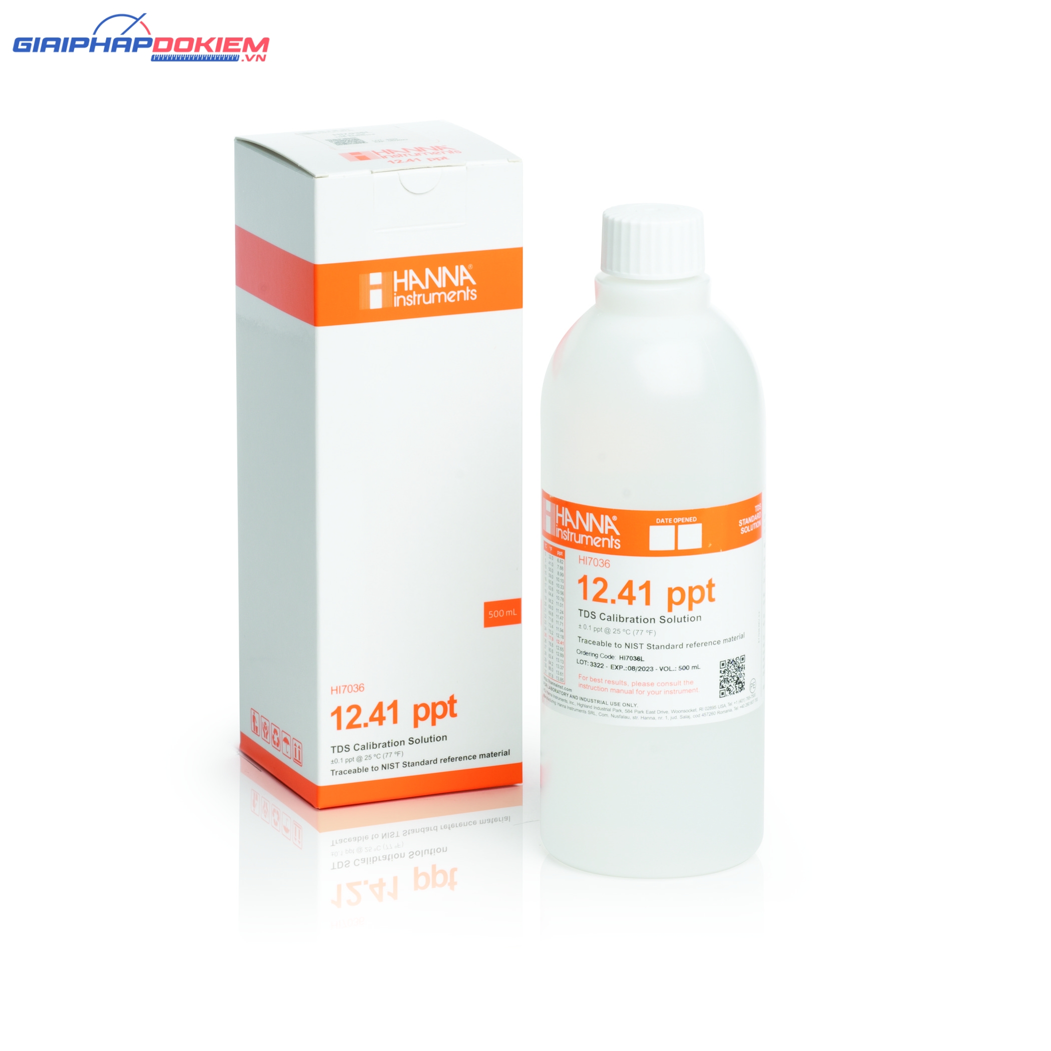 Dung Dịch Hiệu Chuẩn TDS 12.41 g/L (ppt), Chai 500mL Hanna HI7036L 1 Dung Dịch Hiệu Chuẩn TDS 12.41 g/L (ppt), Chai 500mL Hanna HI7036L