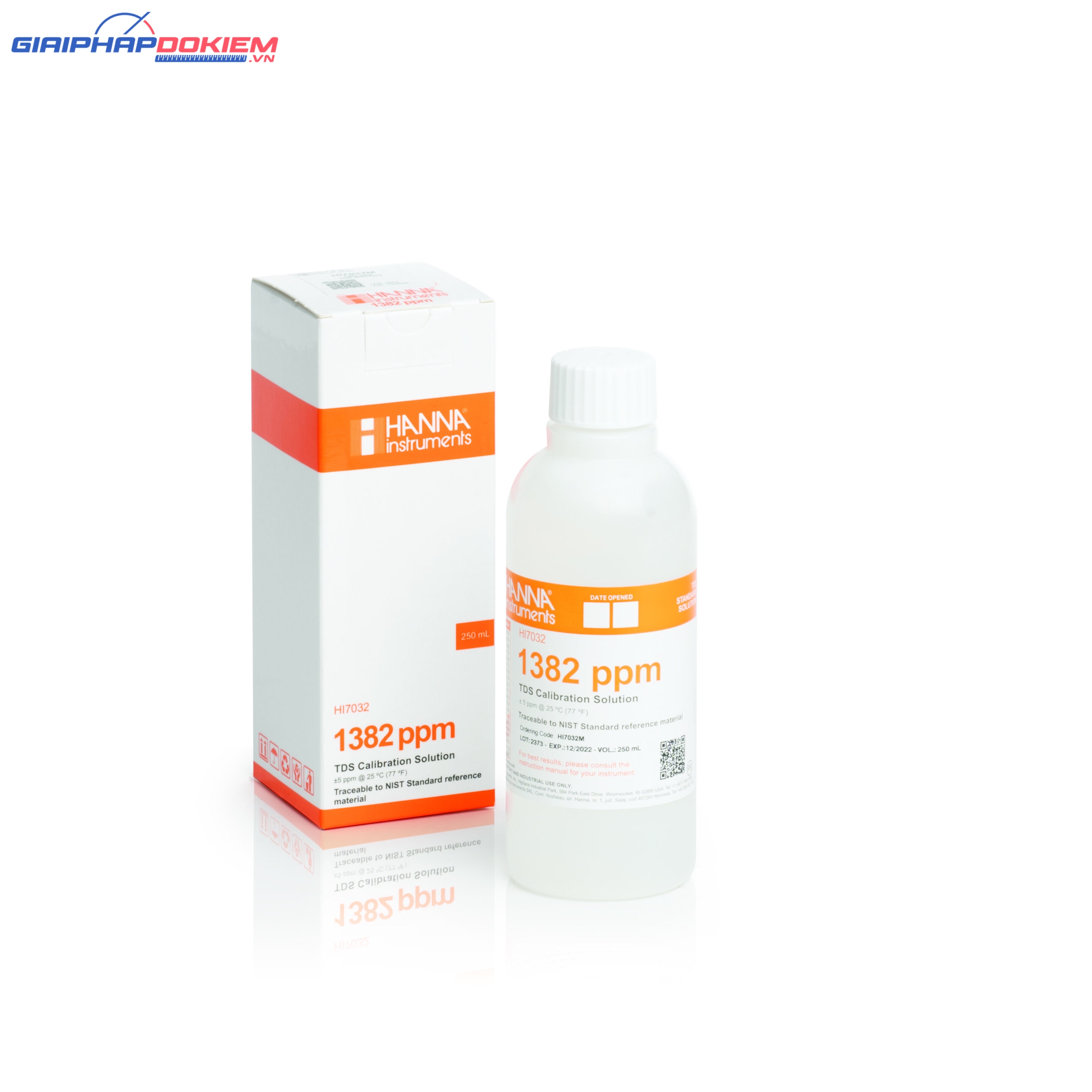 Dung Dịch Hiệu Chuẩn TDS 1382 mg/L (ppm), Chai 230mL Hanna HI7032M 1 Dung Dịch Hiệu Chuẩn TDS 1382 mg/L (ppm), Chai 230mL Hanna HI7032M