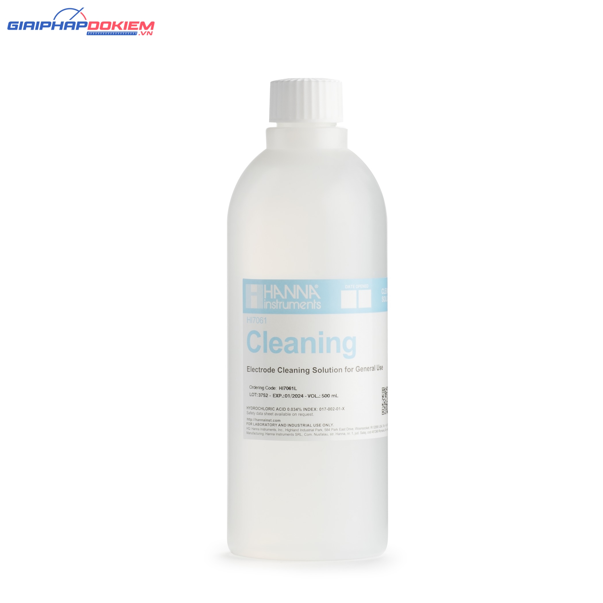 Dung Dịch Rửa Điện Cực Thông Dụng, Chai 500mL Hanna HI7061L 2 Dung Dịch Rửa Điện Cực Thông Dụng, Chai 500mL Hanna HI7061L