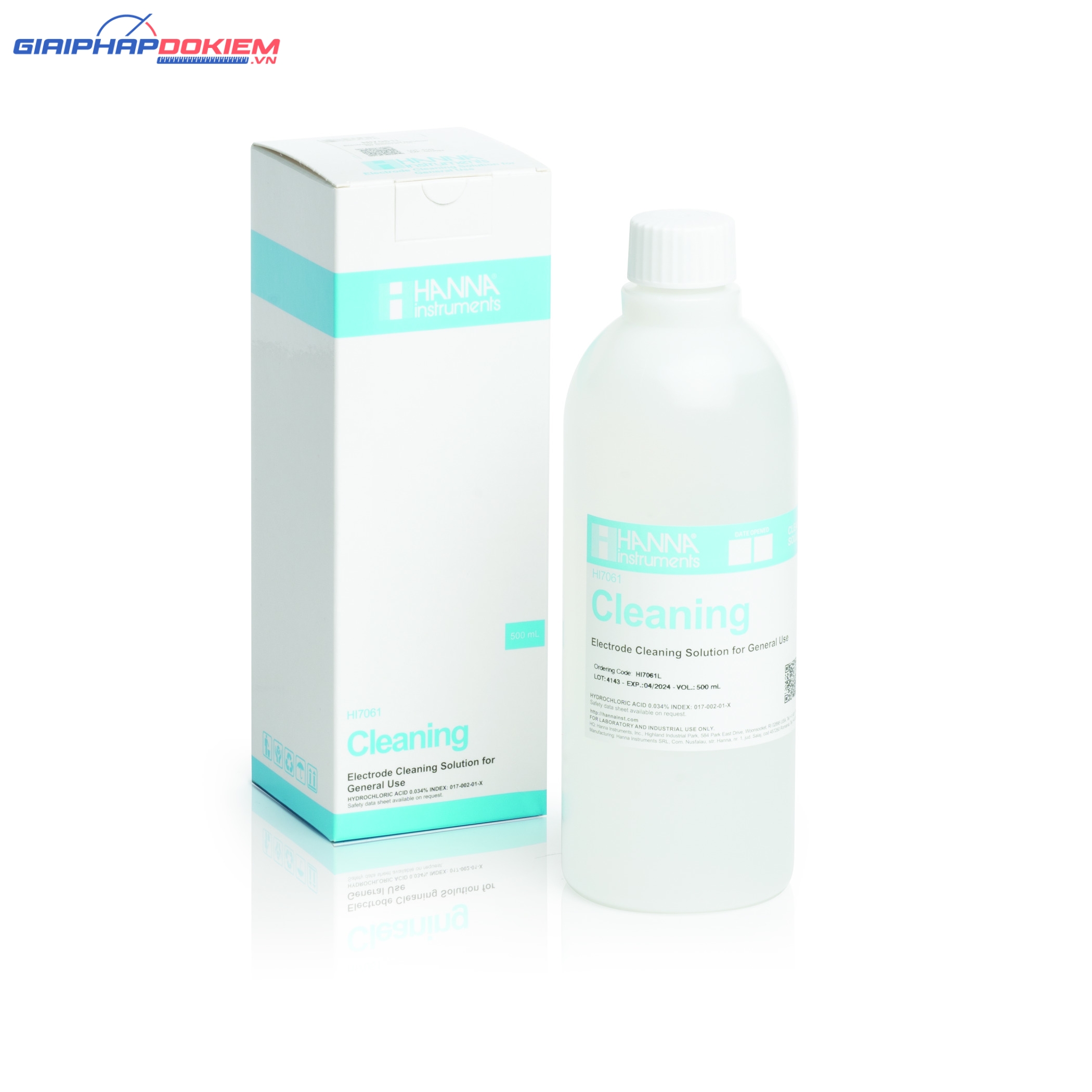 Dung Dịch Rửa Điện Cực Thông Dụng, Chai 500mL Hanna HI7061L 1 Dung Dịch Rửa Điện Cực Thông Dụng, Chai 500mL Hanna HI7061L