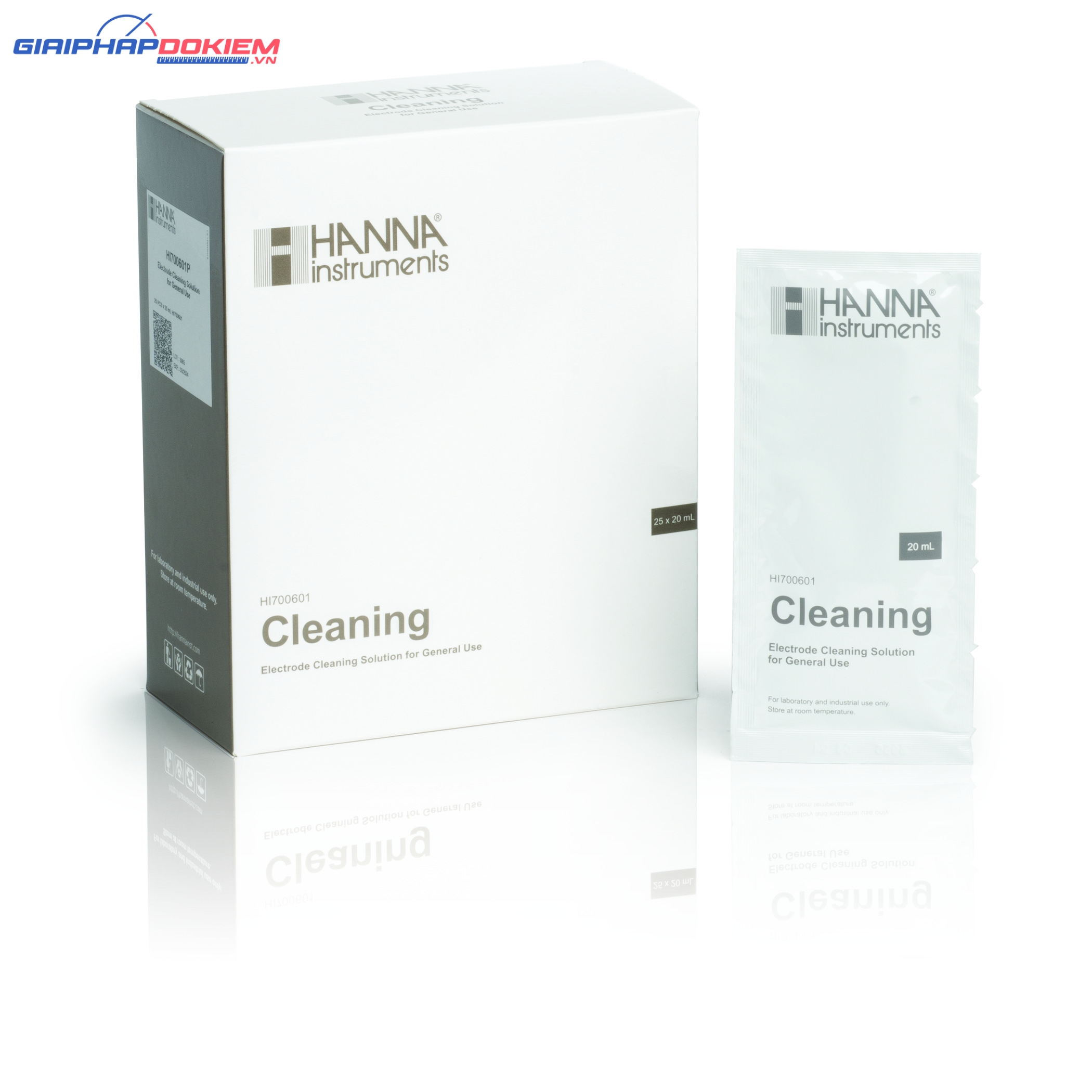 Dung Dịch Rửa Điện Cực Thông Dụng, Gói 20mL(25 gói) Hanna HI700601P 2 Dung Dịch Rửa Điện Cực Thông Dụng, Gói 20mL(25 gói) Hanna HI700601P
