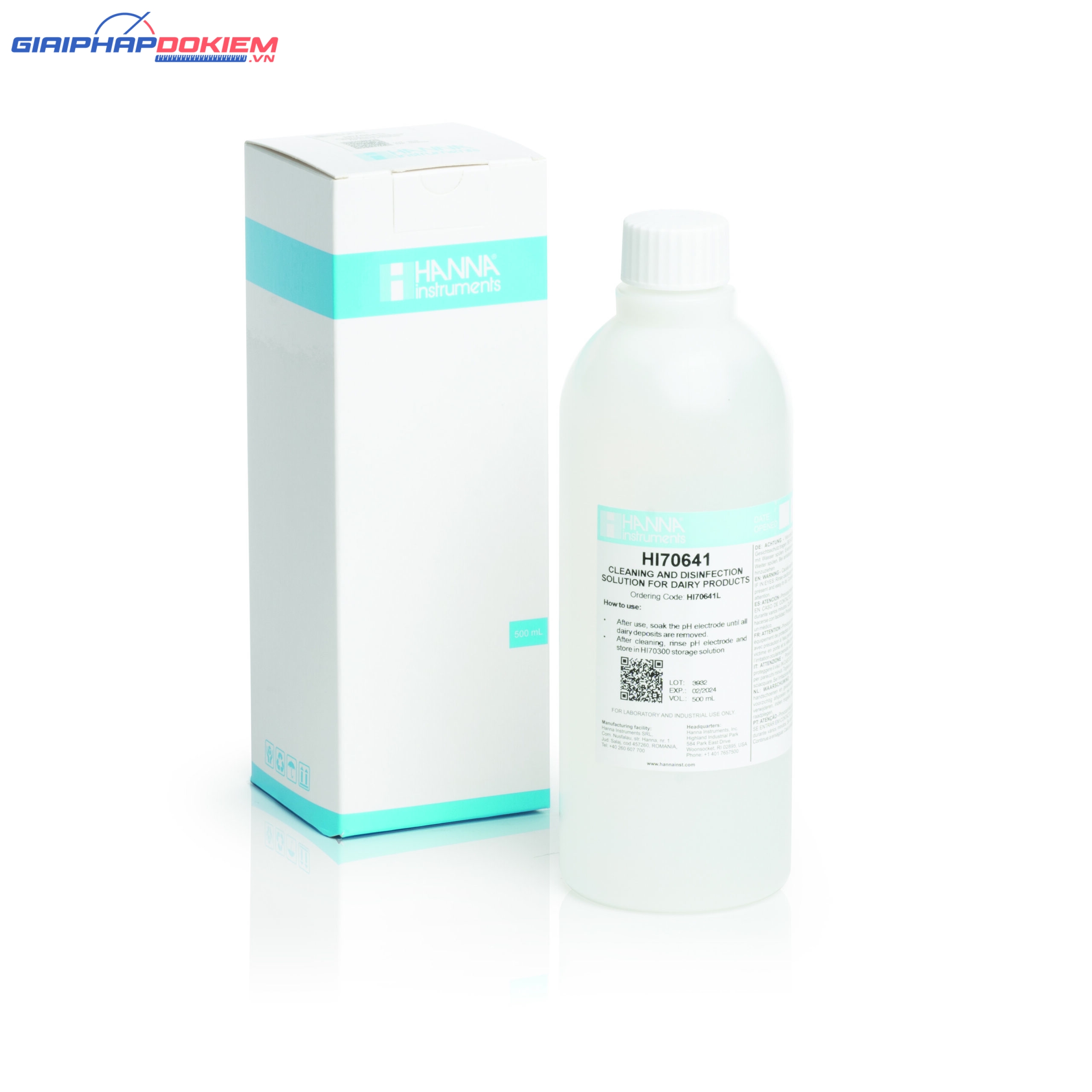 Dung Dịch Rửa Điện Cực Trong Các Sản Phẩm Từ Sữa, 500 mL Hanna HI70641L 2 Dung Dịch Rửa Điện Cực Trong Các Sản Phẩm Từ Sữa, 500 mL Hanna HI70641L