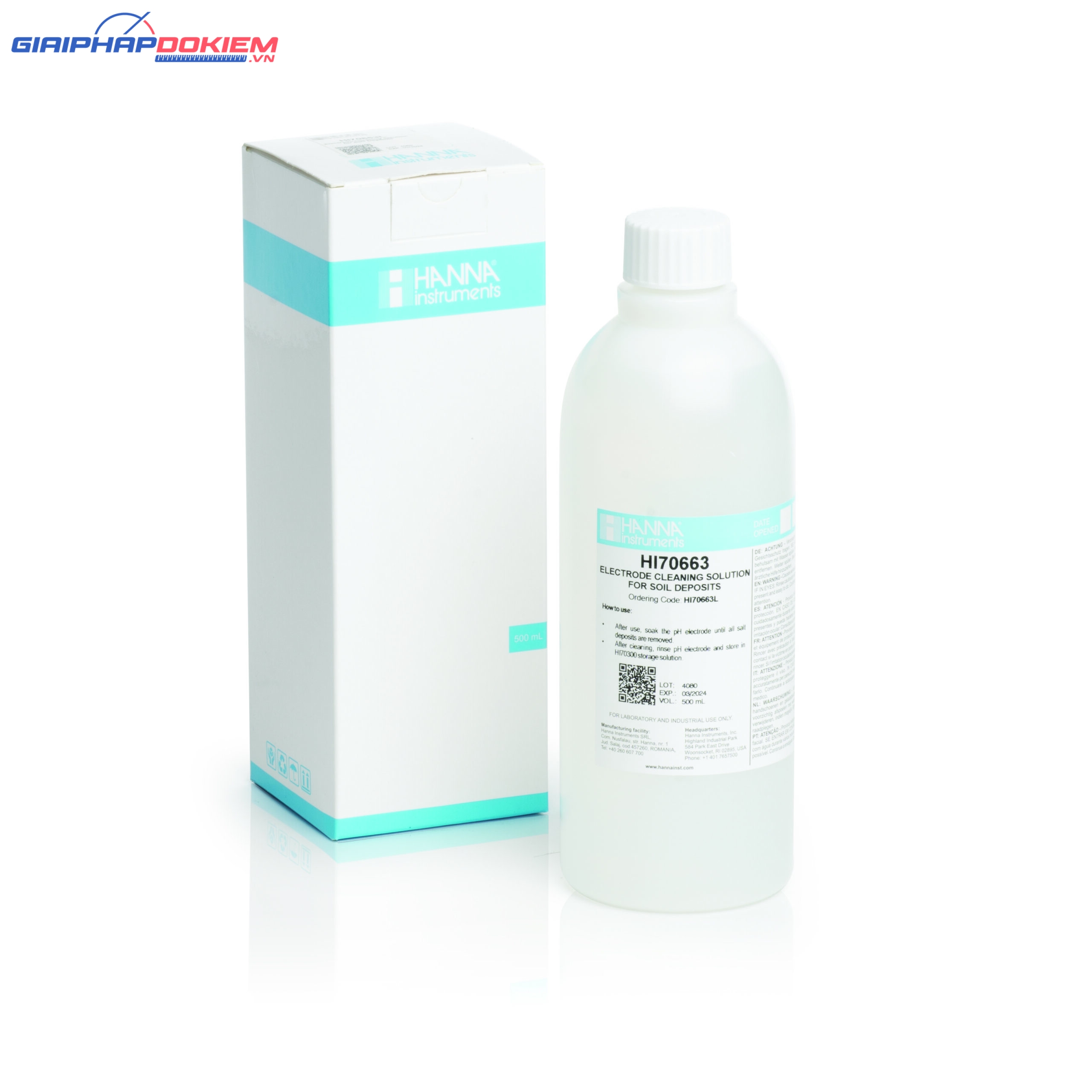 Dung Dịch Rửa Điện Cực Trong Đất Trồng (Nông Nghiệp), 500 mL Hanna HI70663L 2 Dung Dịch Rửa Điện Cực Trong Đất Trồng (Nông Nghiệp), 500 mL Hanna HI70663L