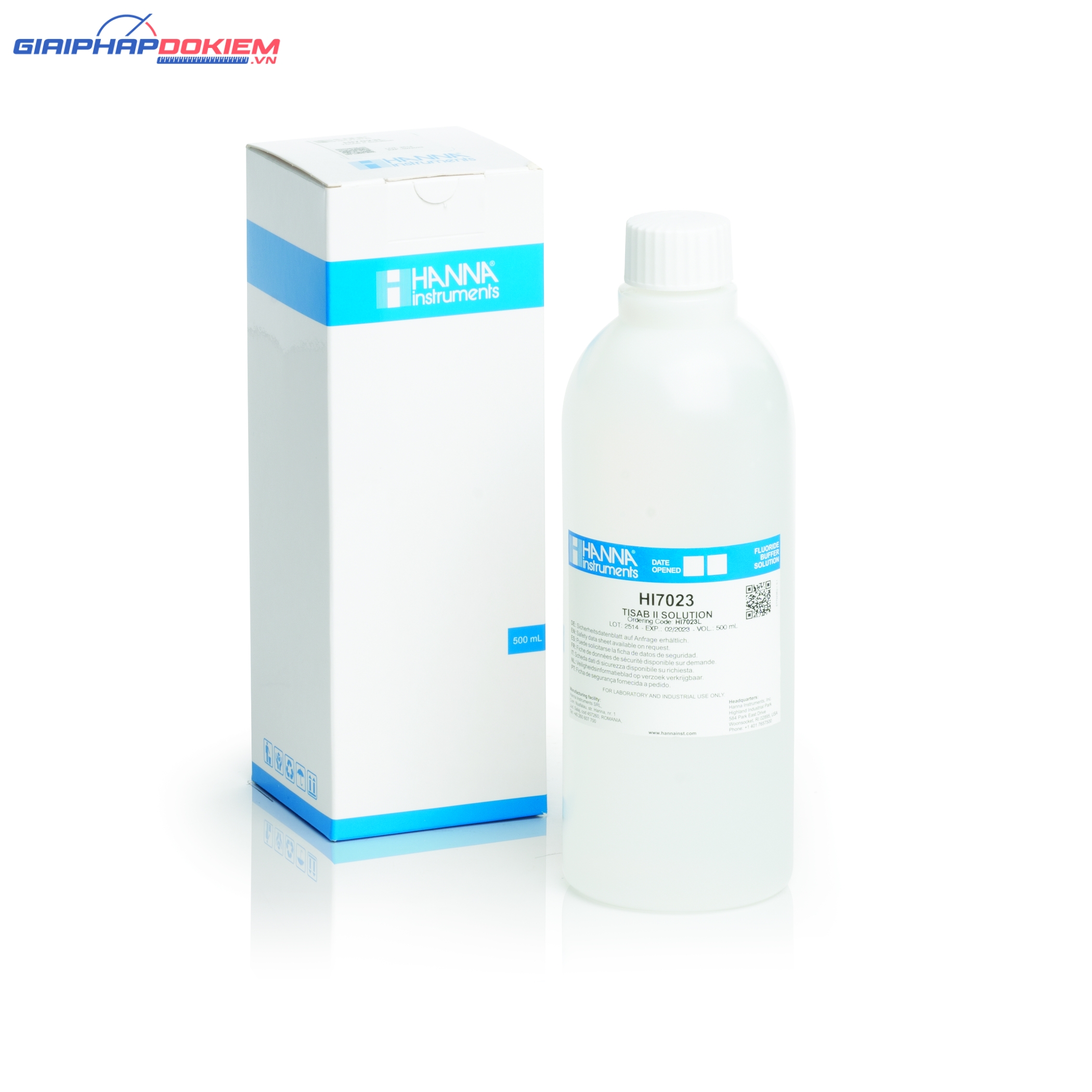 Dung Dịch TISAB Cho Điện Cực Floride, Chai 500mL Hanna HI7023L 1 Dung Dịch TISAB Cho Điện Cực Floride, Chai 500mL Hanna HI7023L