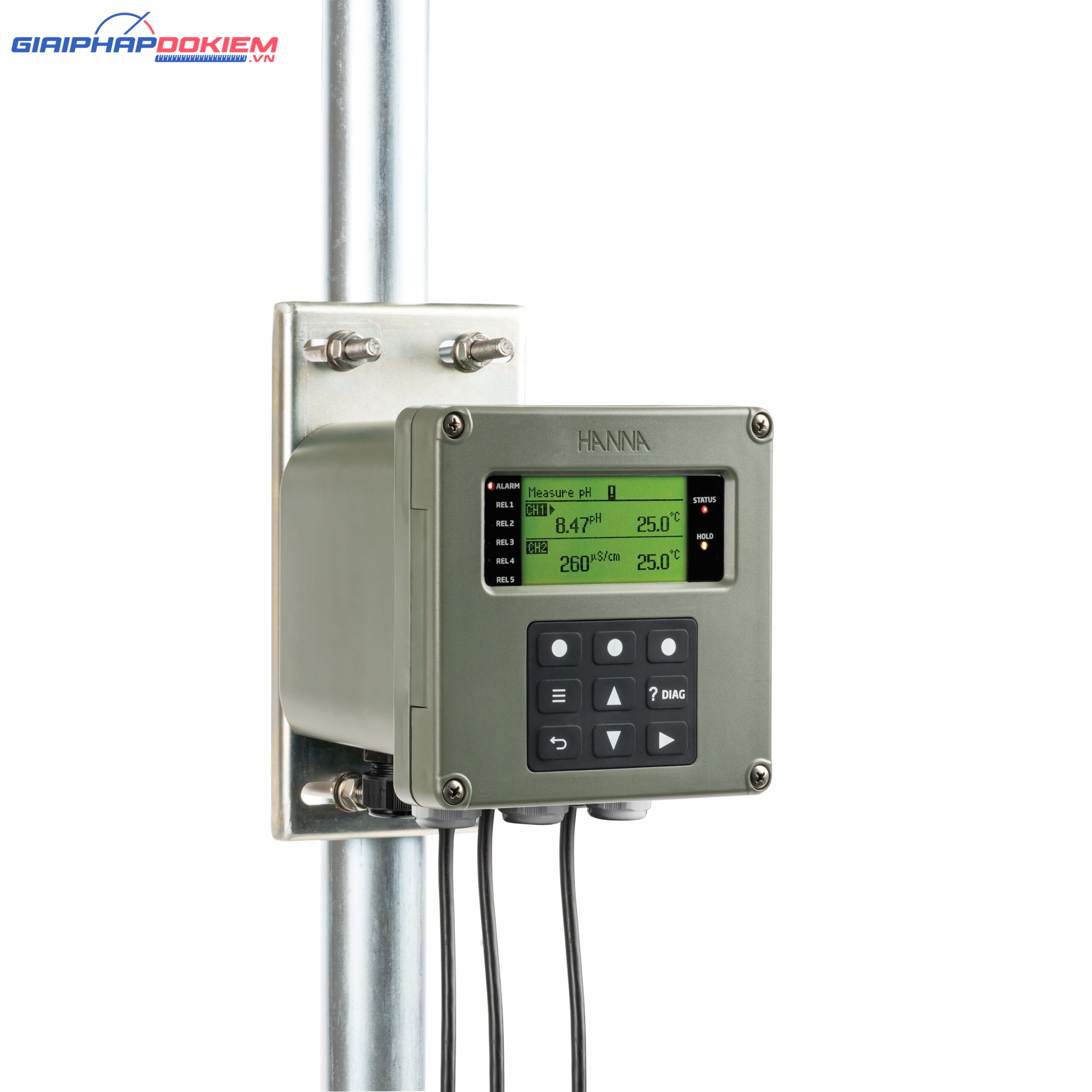 Màn Hình Kiểm Soát pH, ORP, EC, DO Đồng Thời 2 Kênh Hanna HI520 3 Màn Hình Kiểm Soát pH, ORP, EC, DO Đồng Thời 2 Kênh Hanna HI520