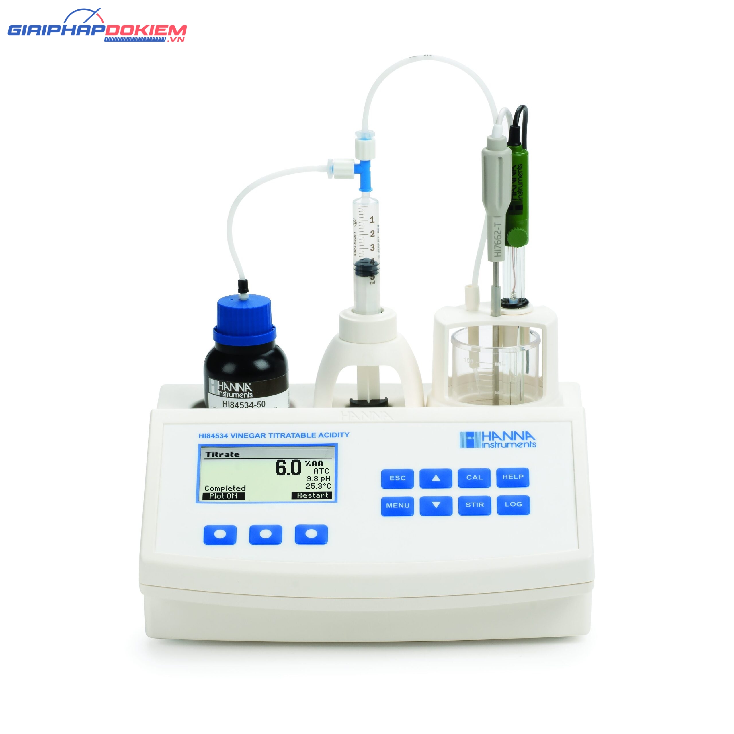 Máy chuẩn độ mini đo pH và nồng độ axit trong giấm Hanna HI84534-02 1 Máy chuẩn độ mini đo pH và nồng độ axit trong giấm Hanna HI84534-02