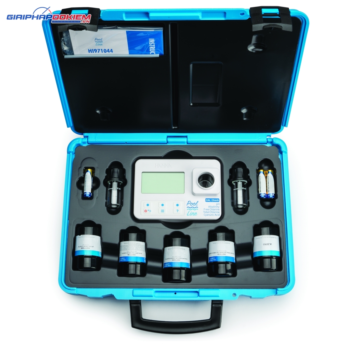 Máy Đo Kiềm, Clo Dư Và Clo Tổng, Axit Cyanuric, Và pH Hanna HI97104 Máy Đo Kiềm, Clo Dư Và Clo Tổng, Axit Cyanuric, Và pH Hanna HI97104