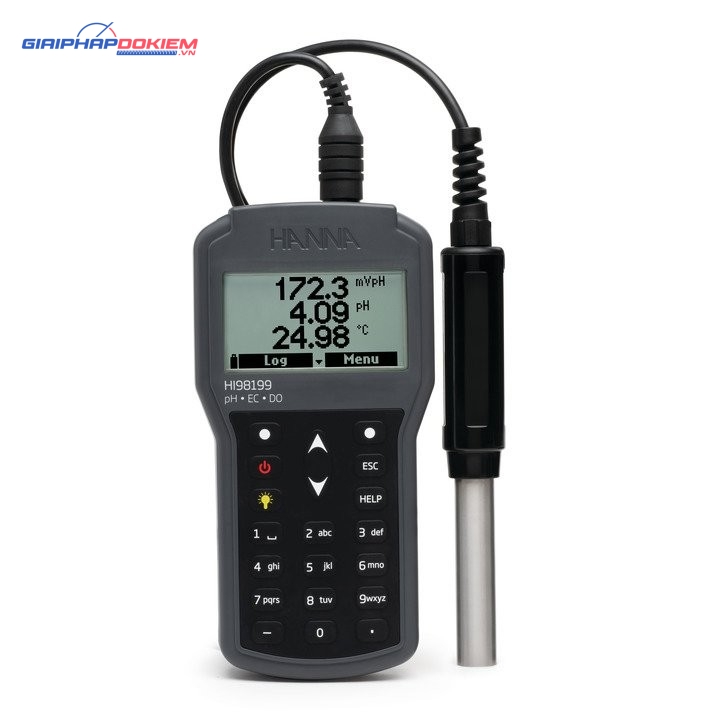 Máy Đo pH/Độ Dẫn/TDS/Độ Mặn/Oxy Hòa Tan/Nhiệt Độ Hanna HI98199 1 Máy Đo pH/Độ Dẫn/TDS/Độ Mặn/Oxy Hòa Tan/Nhiệt Độ Hanna HI98199