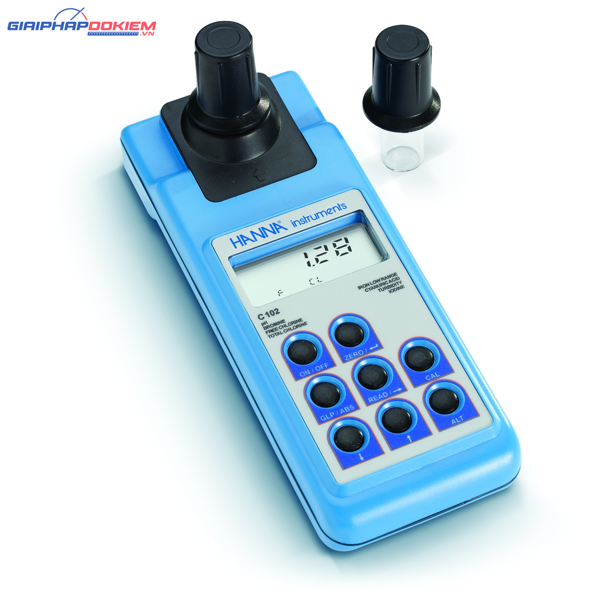 Máy Đo pH, Độ Đục, Clo, Axit Cyanuric, Iot, Brom Và Sắt Hanna HI93102 3 Máy Đo pH, Độ Đục, Clo, Axit Cyanuric, Iot, Brom Và Sắt Hanna HI93102