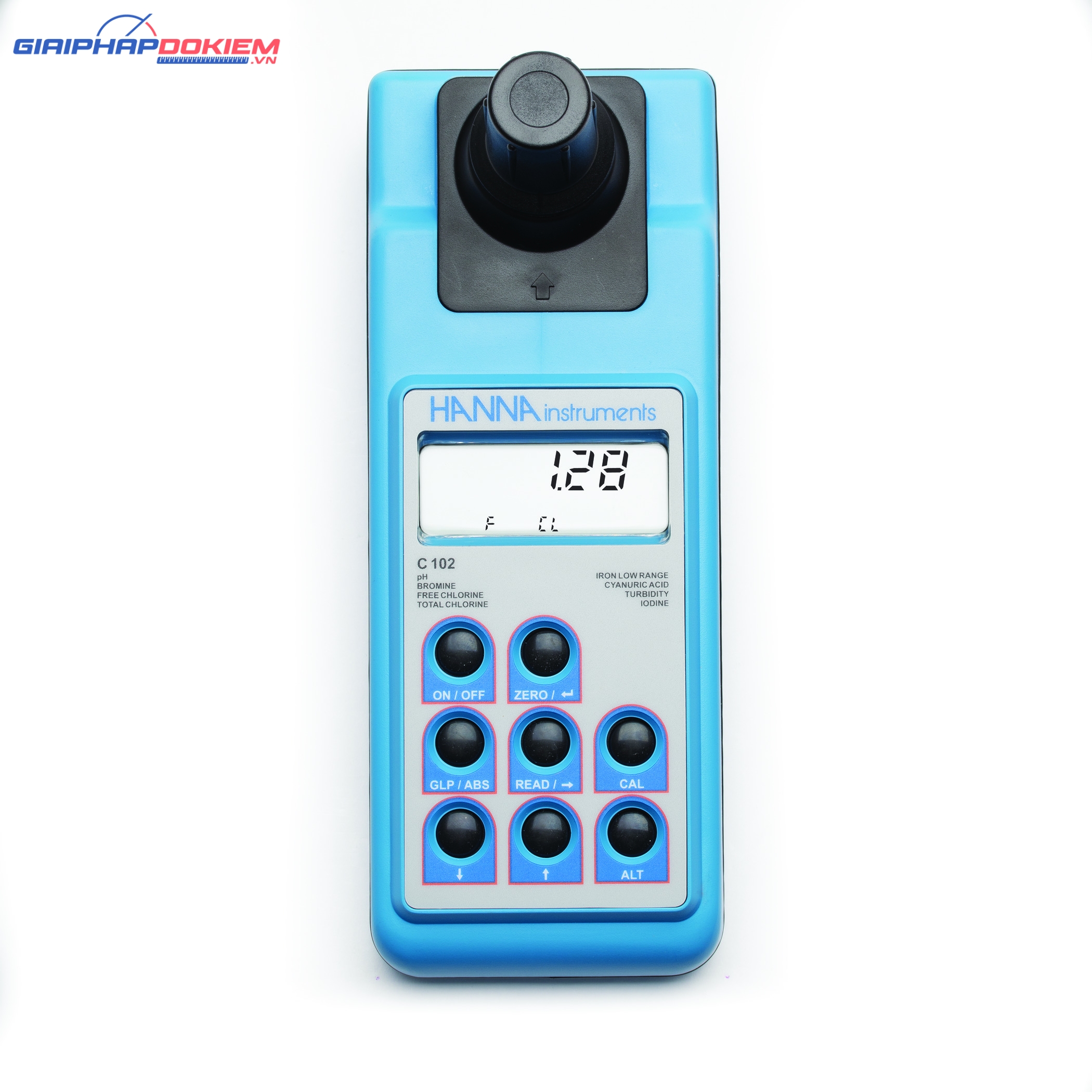 Máy Đo pH, Độ Đục, Clo, Axit Cyanuric, Iot, Brom Và Sắt Hanna HI93102 1 Máy Đo pH, Độ Đục, Clo, Axit Cyanuric, Iot, Brom Và Sắt Hanna HI93102