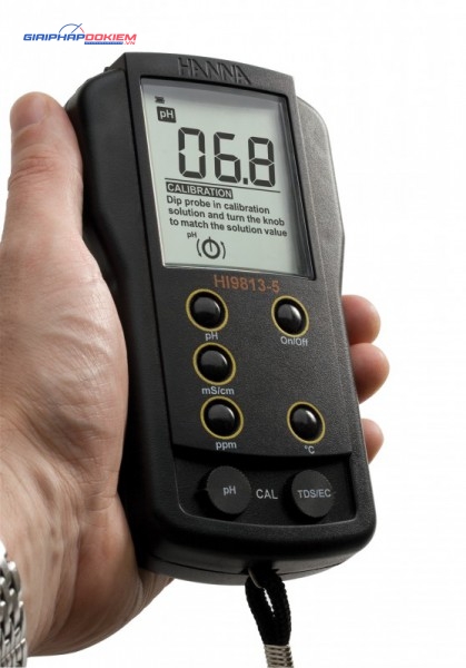 Máy Đo pH/EC/TDS/Nhiệt Độ Thang Cao Hanna HI9813-51 Máy Đo pH/EC/TDS/Nhiệt Độ Thang Cao Hanna HI9813-51