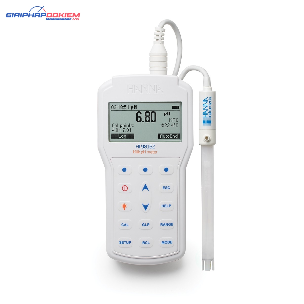 Máy đo pH/Nhiệt Độ Trong Sữa Với Độ Phân Giải ±0.002 pH Hanna HI98162 1 Máy đo pH/Nhiệt Độ Trong Sữa Với Độ Phân Giải ±0.002 pH Hanna HI98162