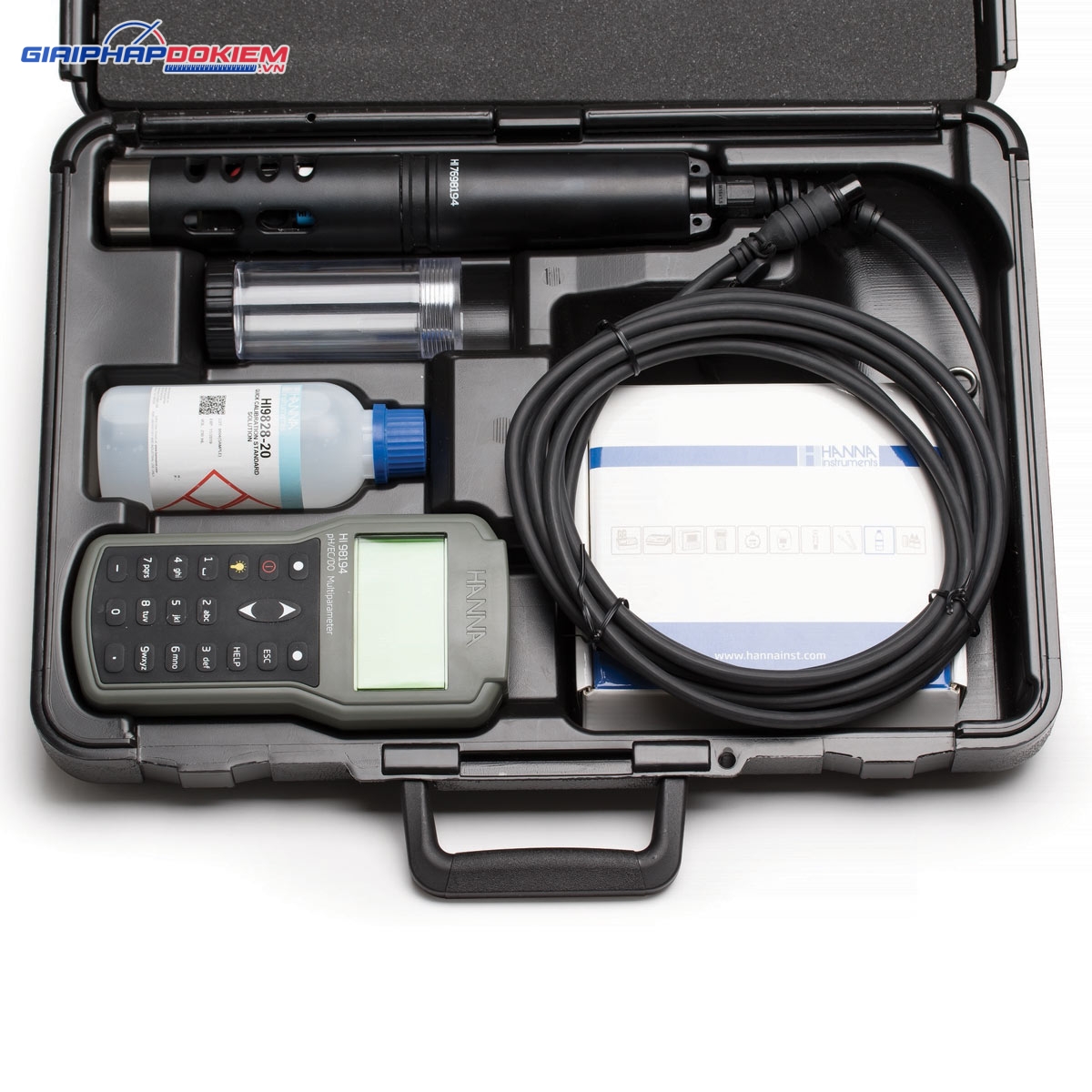 Máy Đo pH/ORP/EC/TDS/Độ Mặn/DO/Áp Suất/Nhiệt Độ Chống Thấm Nước Hanna HI98194 2 Máy Đo pH/ORP/EC/TDS/Độ Mặn/DO/Áp Suất/Nhiệt Độ Chống Thấm Nước Hanna HI98194