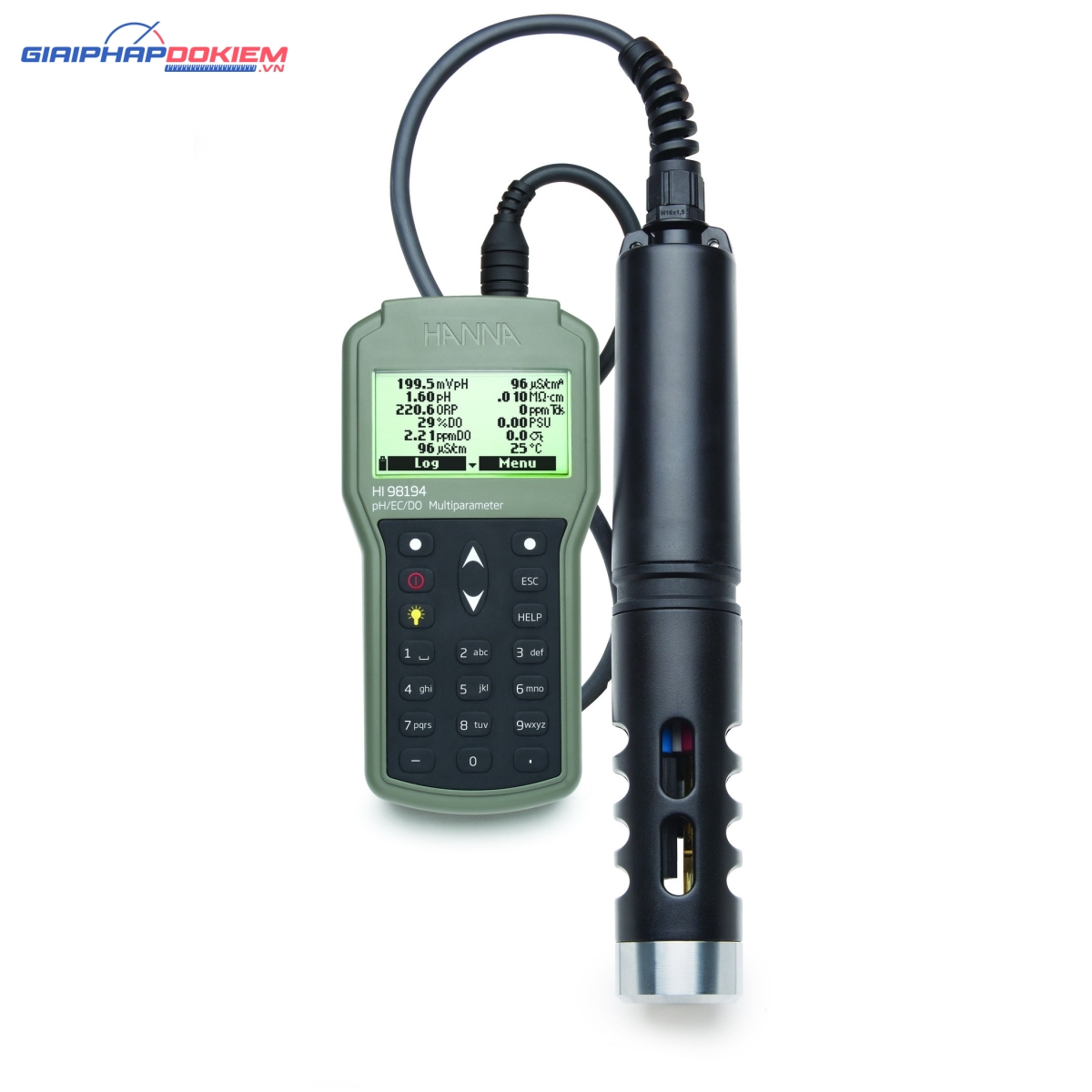 Máy Đo pH/ORP/EC/TDS/Độ Mặn/DO/Áp Suất/Nhiệt Độ Chống Thấm Nước Hanna HI98194 Máy Đo pH/ORP/EC/TDS/Độ Mặn/DO/Áp Suất/Nhiệt Độ Chống Thấm Nước Hanna HI98194