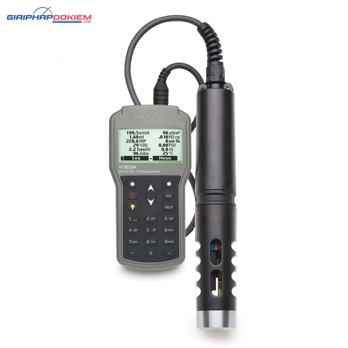 Máy Đo pH/ORP/EC/TDS/Độ Mặn/DO/Áp Suất/Nhiệt Độ Chống Thấm Nước Hanna HI98194 1 Máy Đo pH/ORP/EC/TDS/Độ Mặn/DO/Áp Suất/Nhiệt Độ Chống Thấm Nước Hanna HI98194