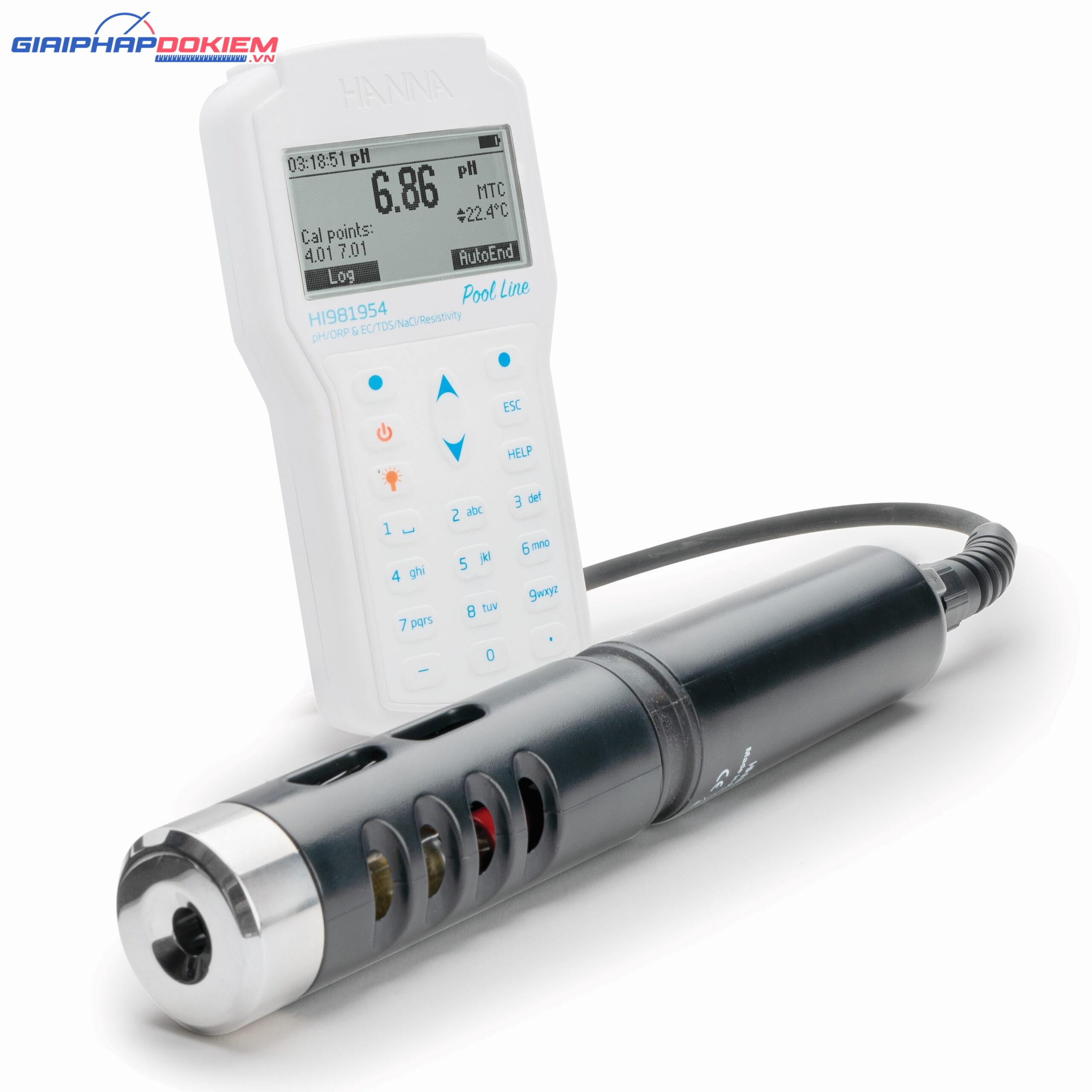 Máy Đo pH/ORP/EC/TDS/Độ Mặn/Trở Kháng/Áp Suất/Nhiệt Độ Chống Thấm Nước Chuyên Hồ Bơi Hanna HI981954 3 Máy Đo pH/ORP/EC/TDS/Độ Mặn/Trở Kháng/Áp Suất/Nhiệt Độ Chống Thấm Nước Chuyên Hồ Bơi Hanna HI981954